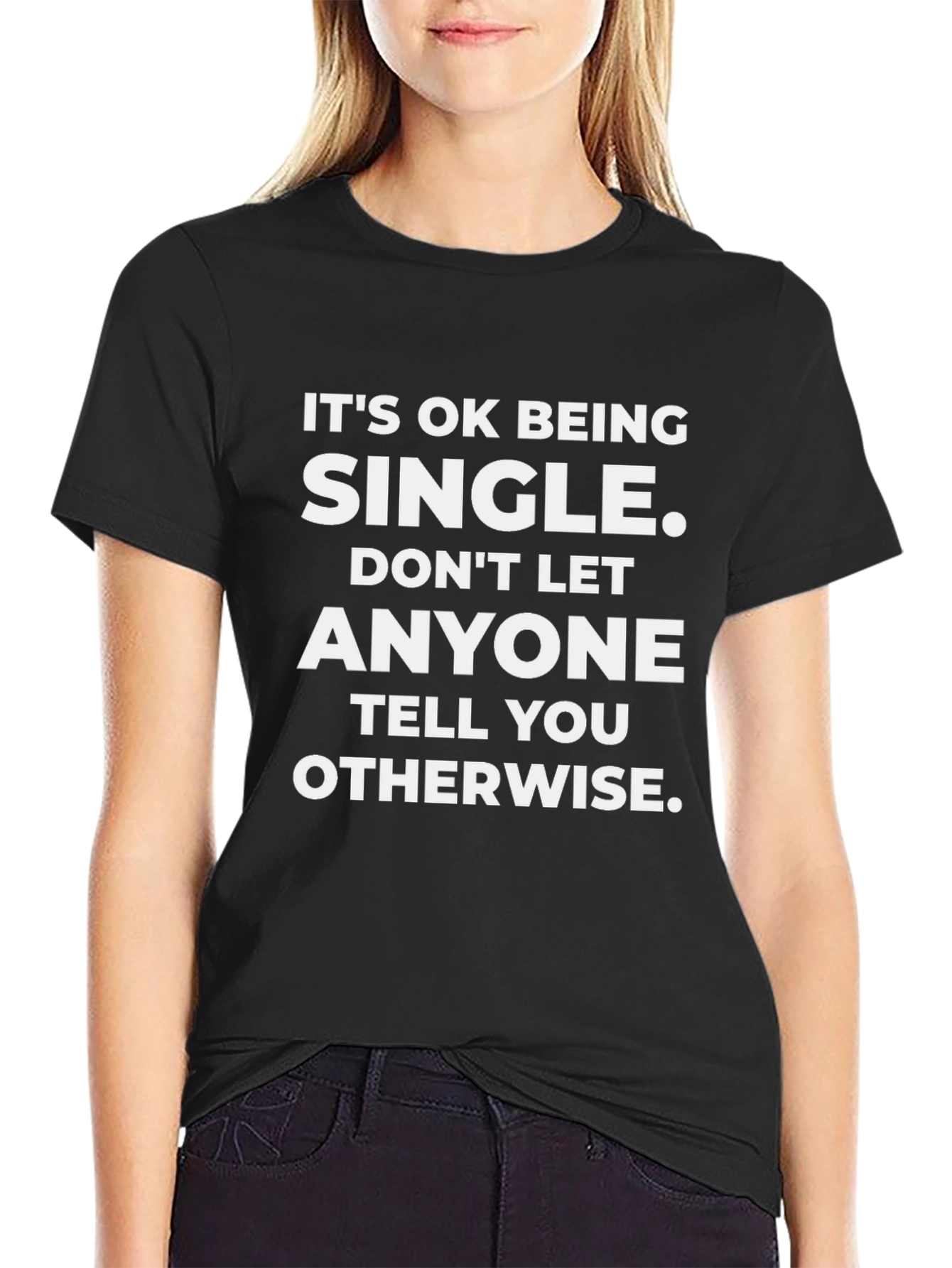 Its Ok Being Single Mens Black T-Shirt
