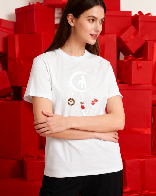 Merry X'mas Dog Graphic T-Shirt - 100% Cotton, Christmas Exclusive for Pet Lovers & Festive Occasions