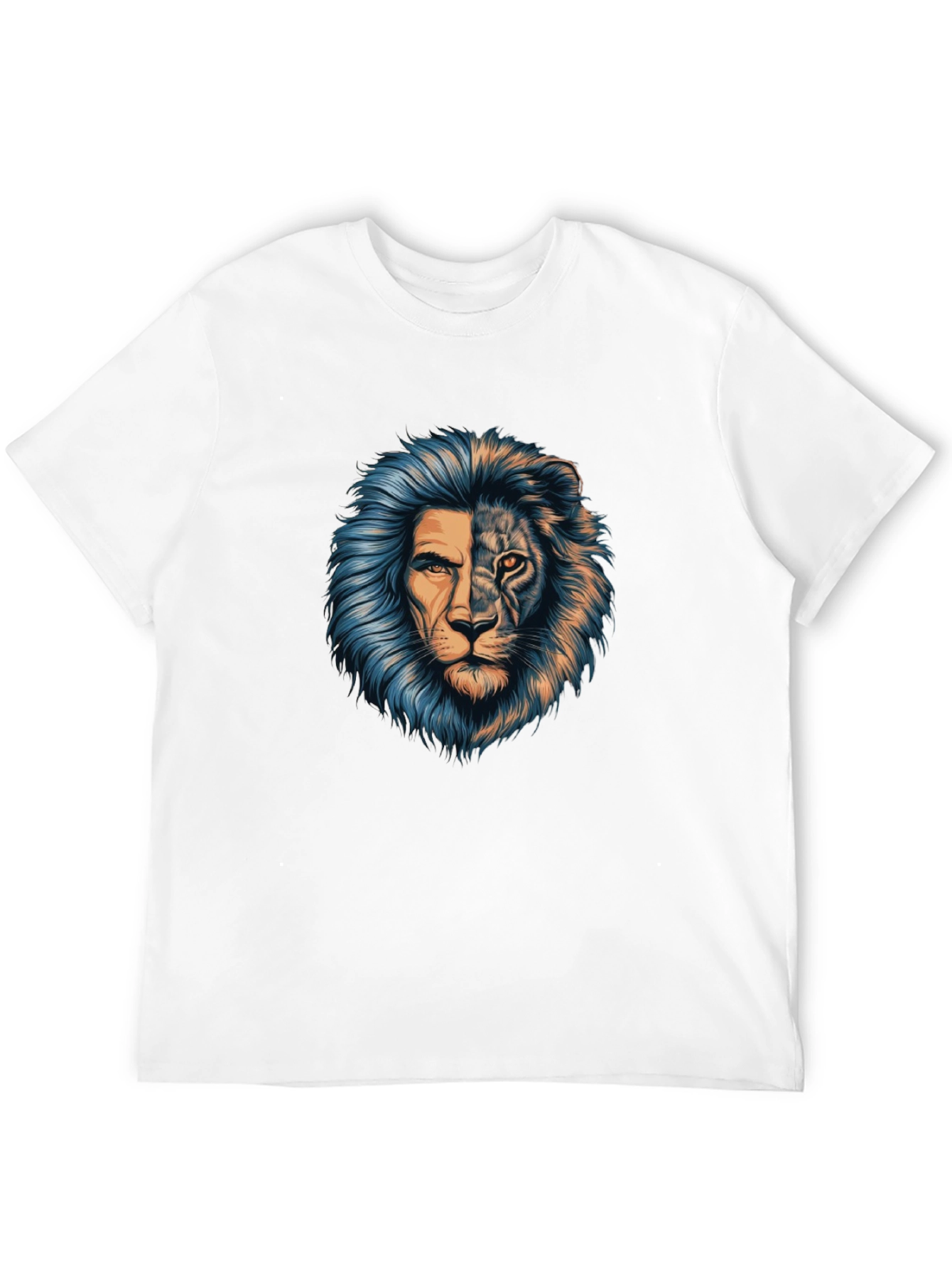 Lion Face Graphic Print Black T-Shirt