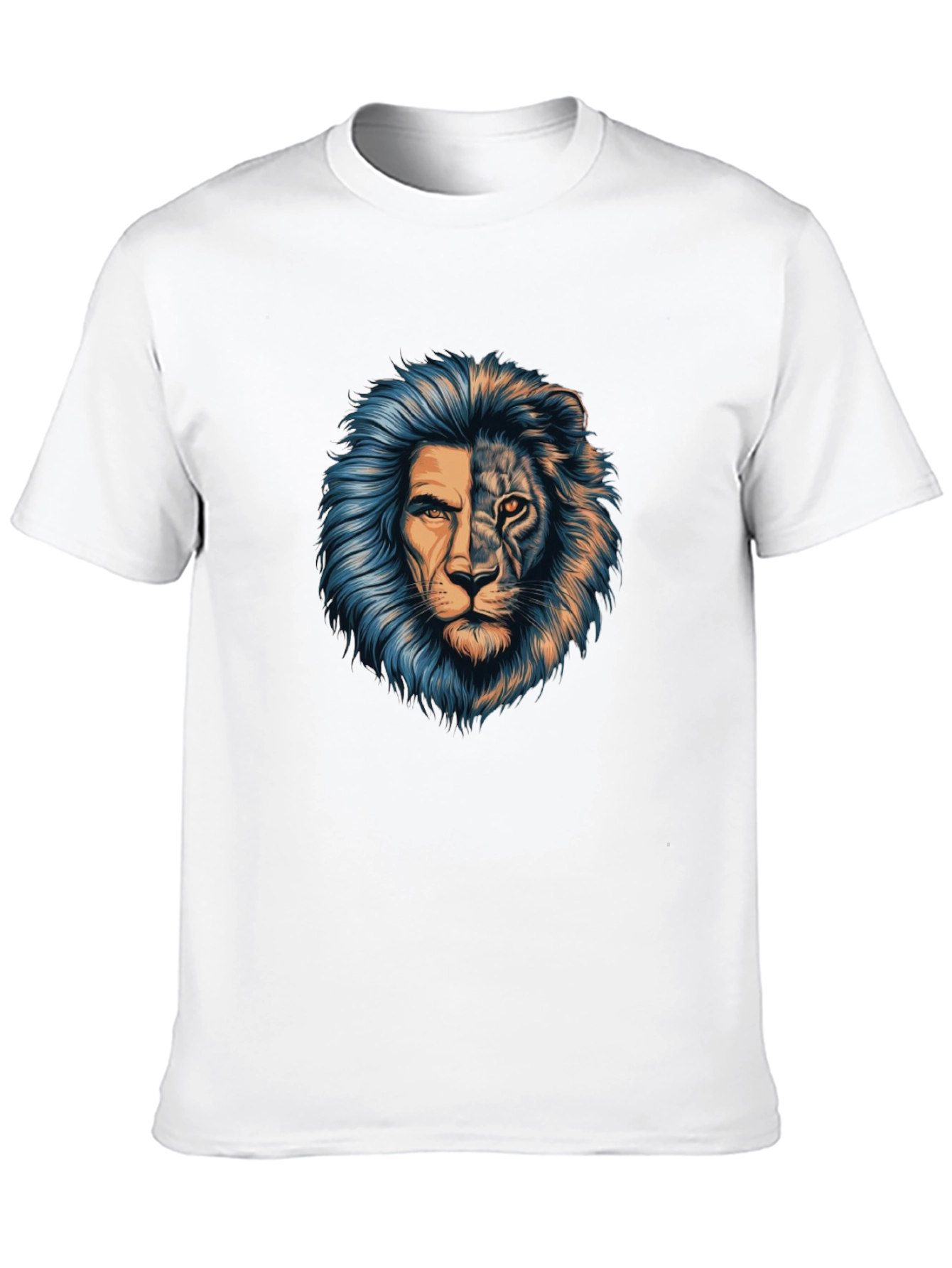 Lion Face Graphic Print Black T-Shirt