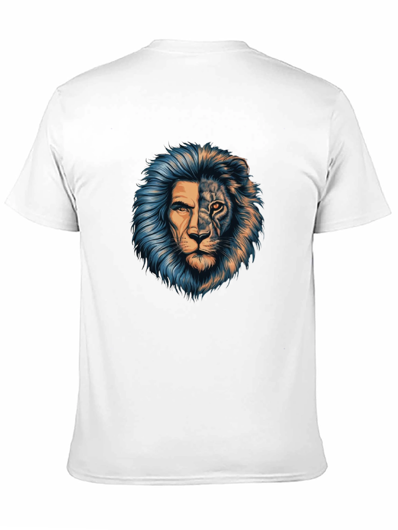 Lion Face Graphic Print Black T-Shirt