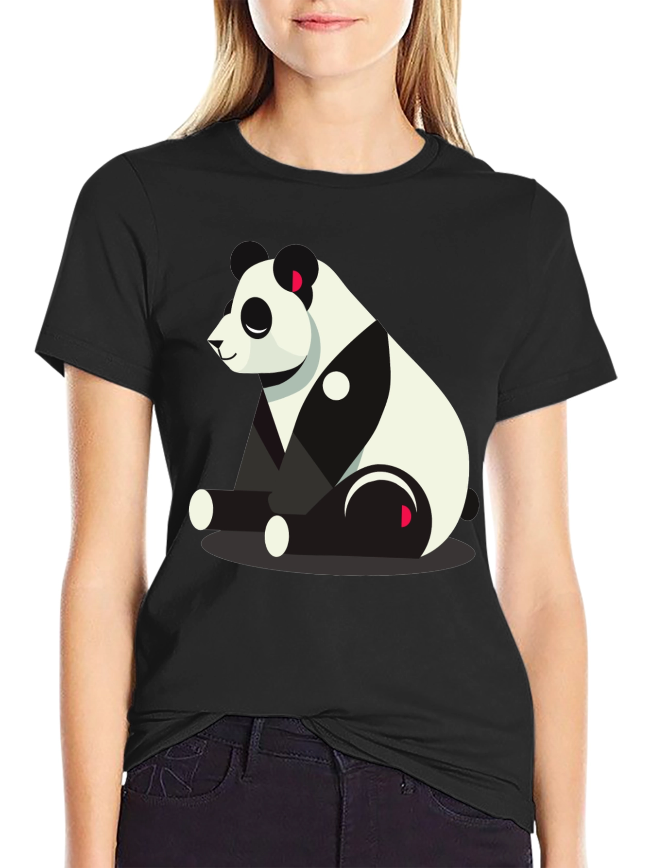 Cool Panda Graphic Tee - Black