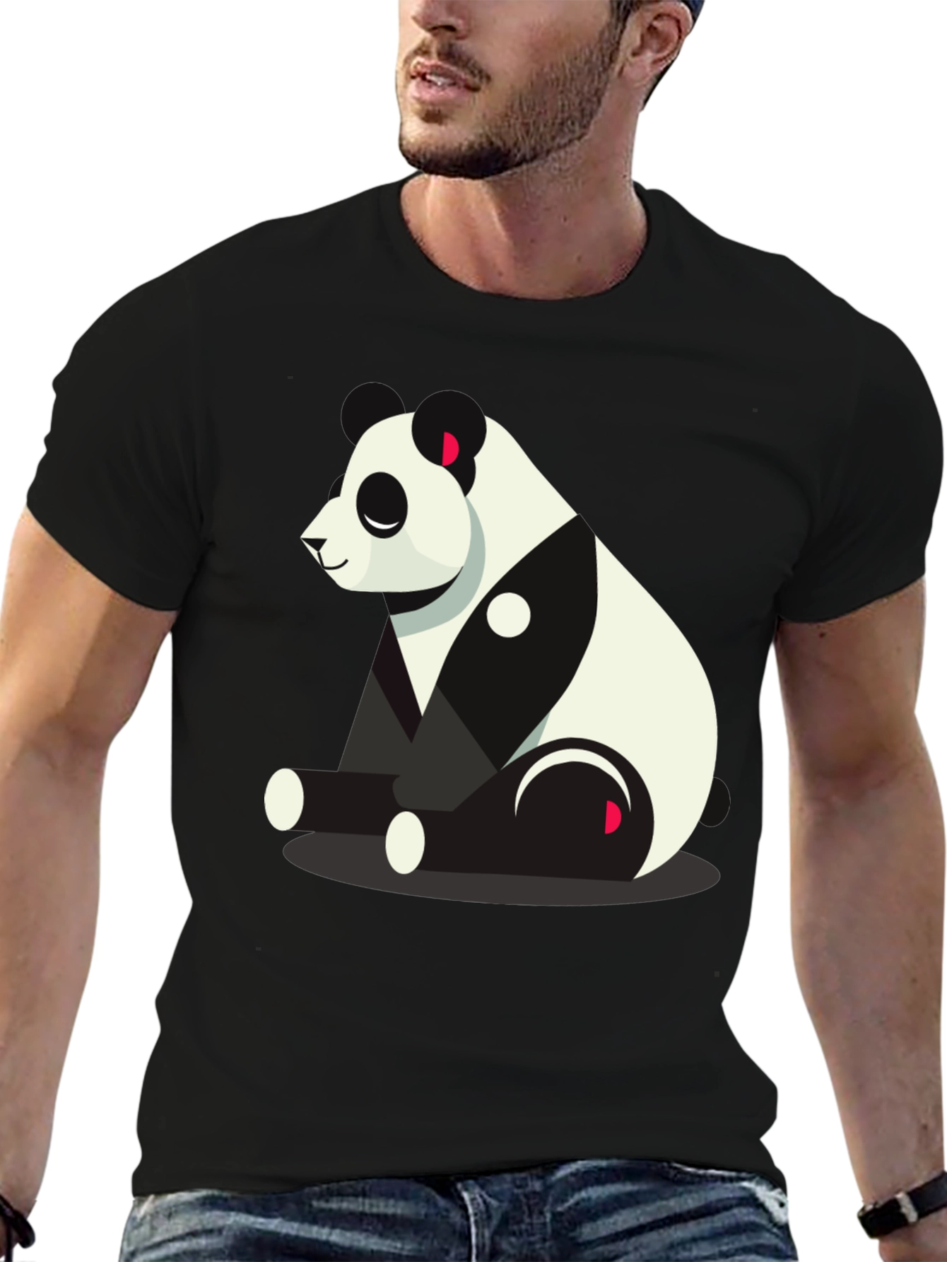 Cool Panda Graphic Tee - Black