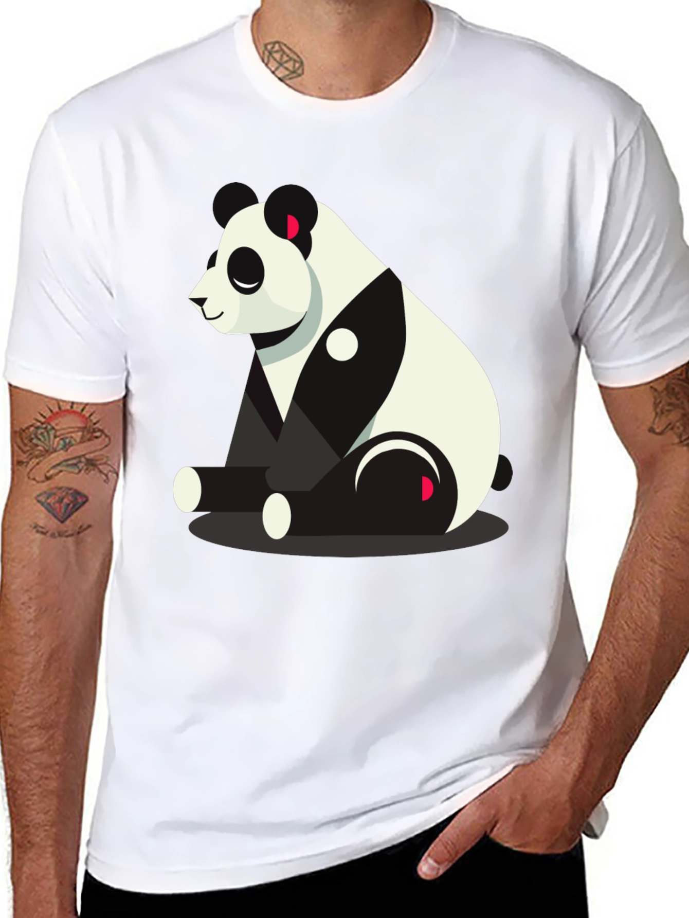 Cool Panda Graphic Tee - Black