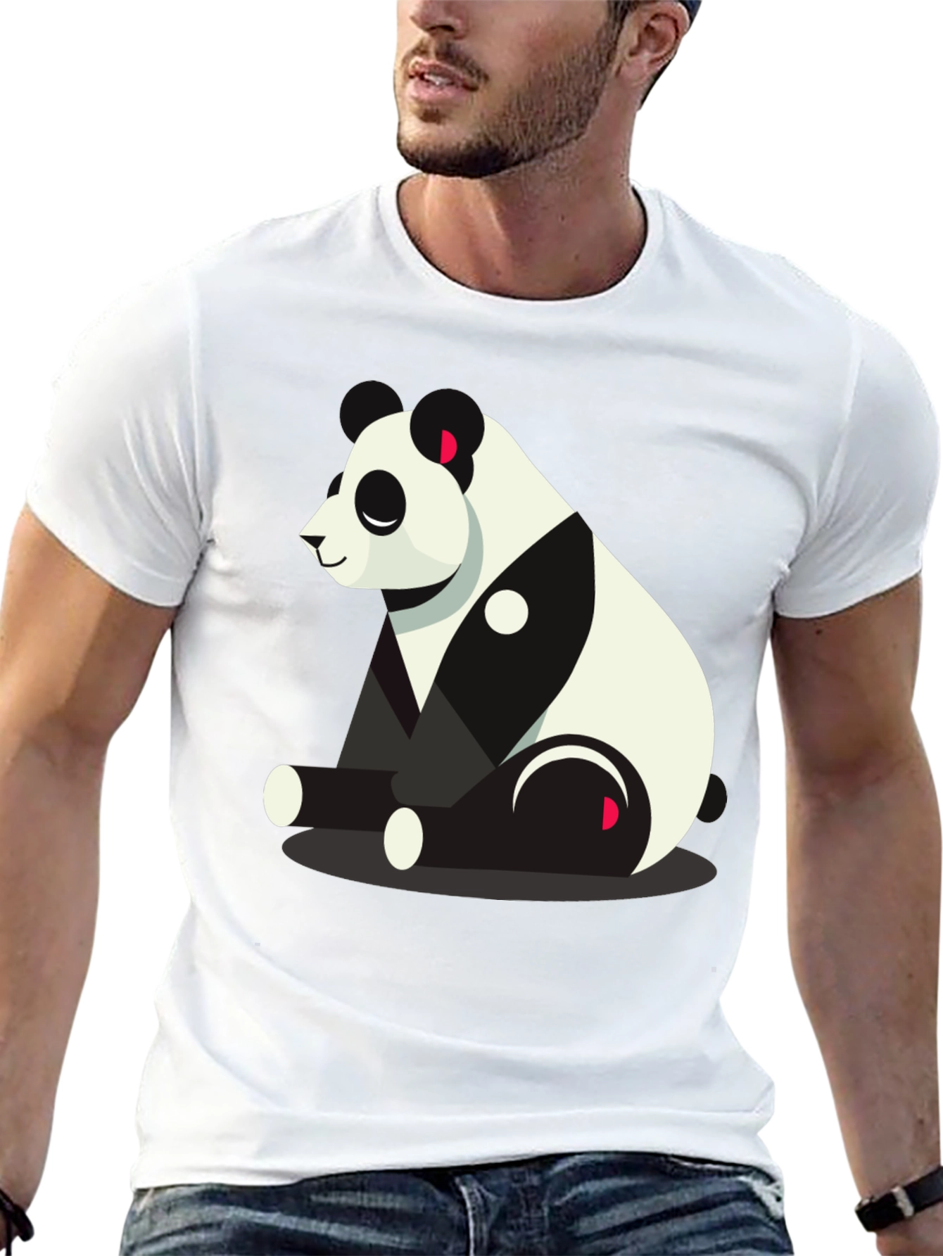 Cool Panda Graphic Tee - Black