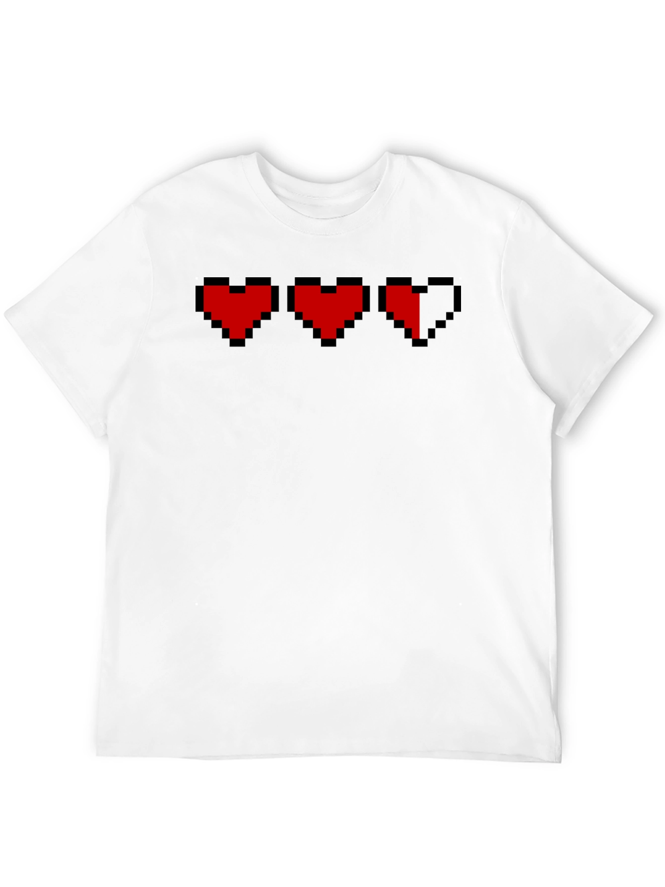 Pixelated Heart Graphic T-Shirt - Gamer Style