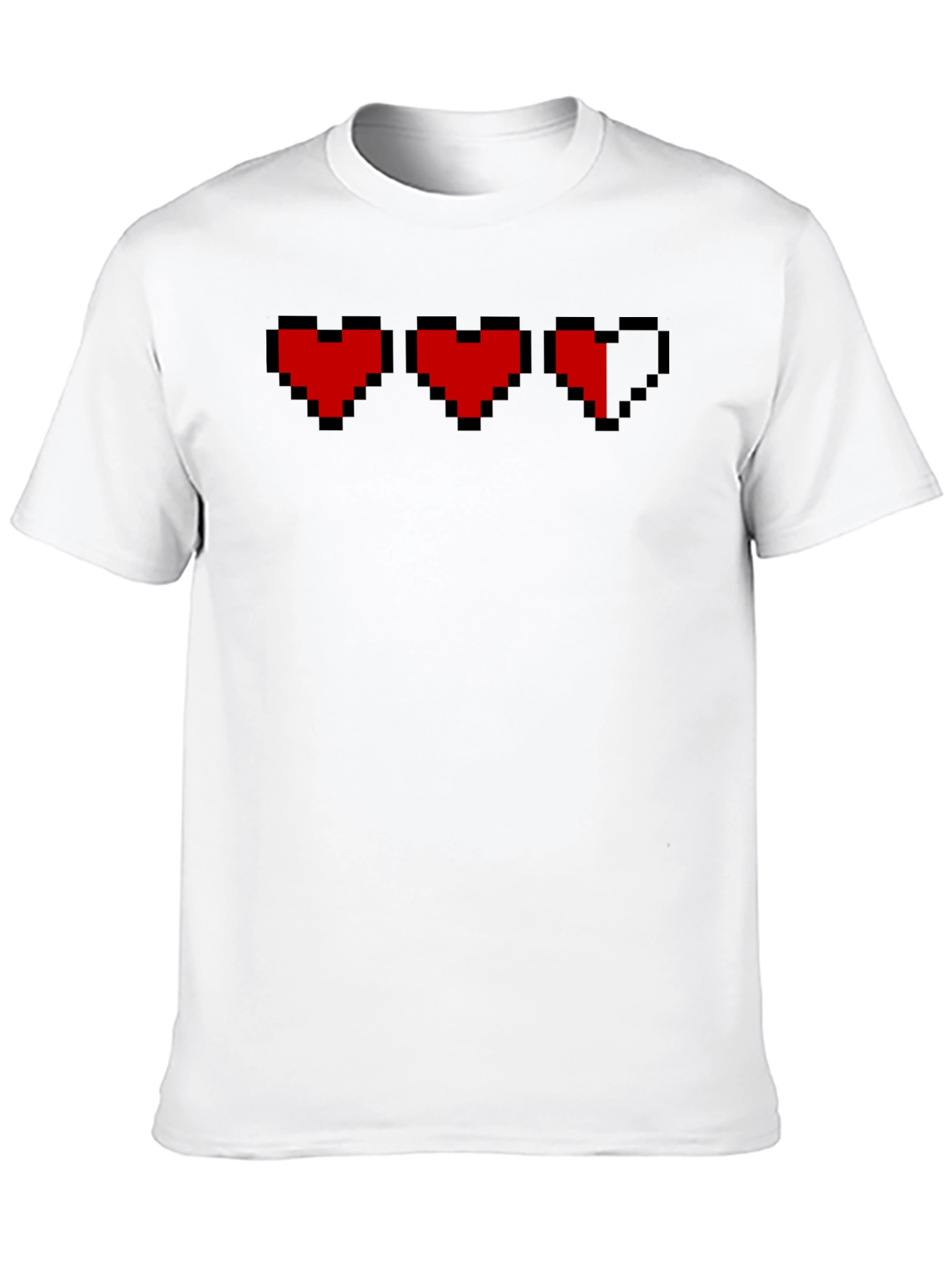 Pixelated Heart Graphic T-Shirt - Gamer Style