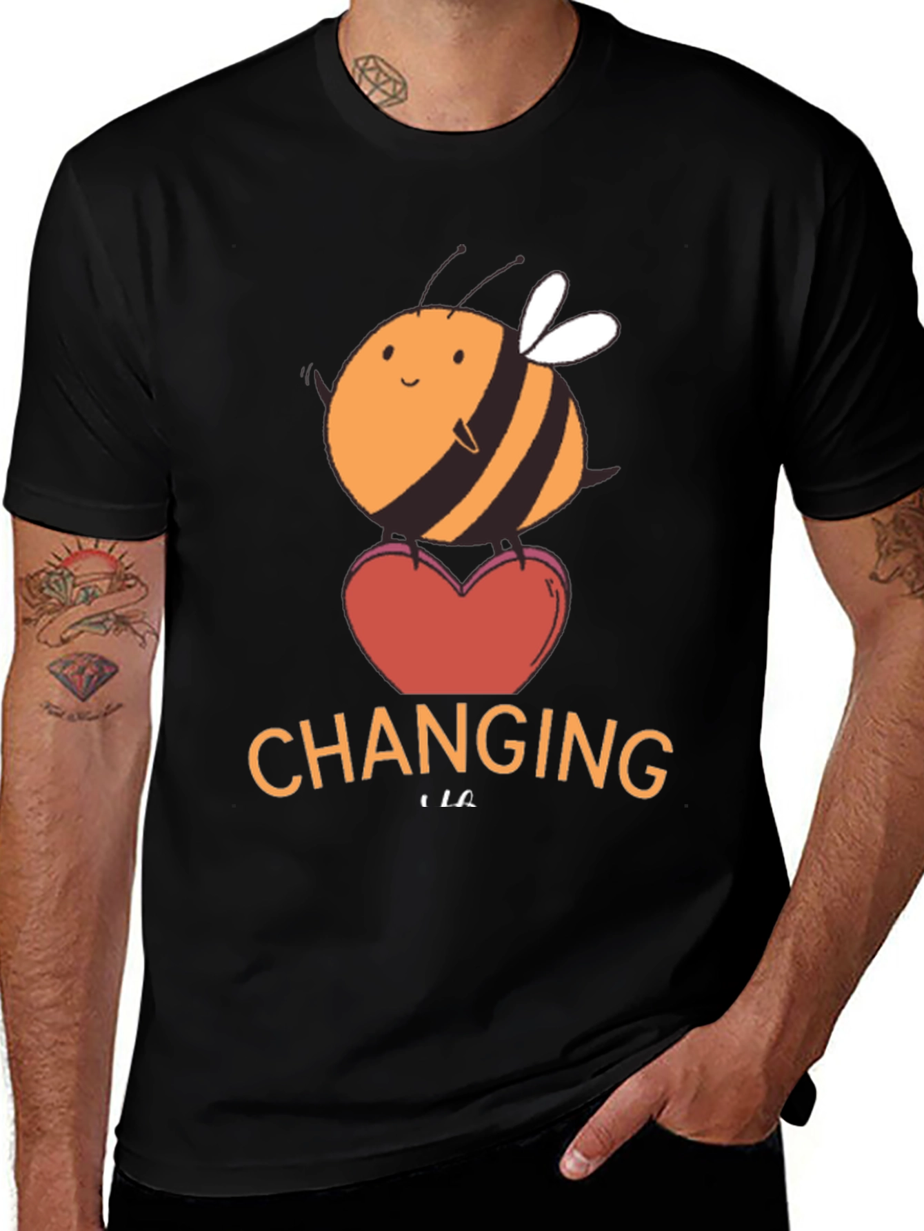 Cute Bee Changing Graphic T-Shirt
