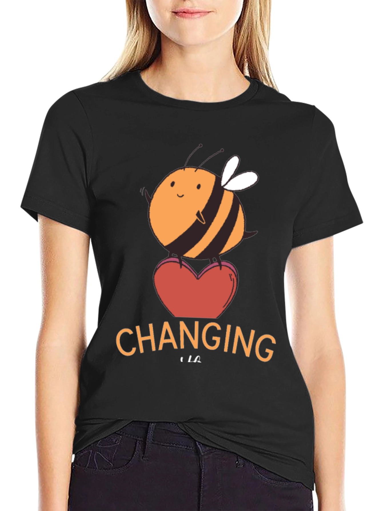 Cute Bee Changing Graphic T-Shirt