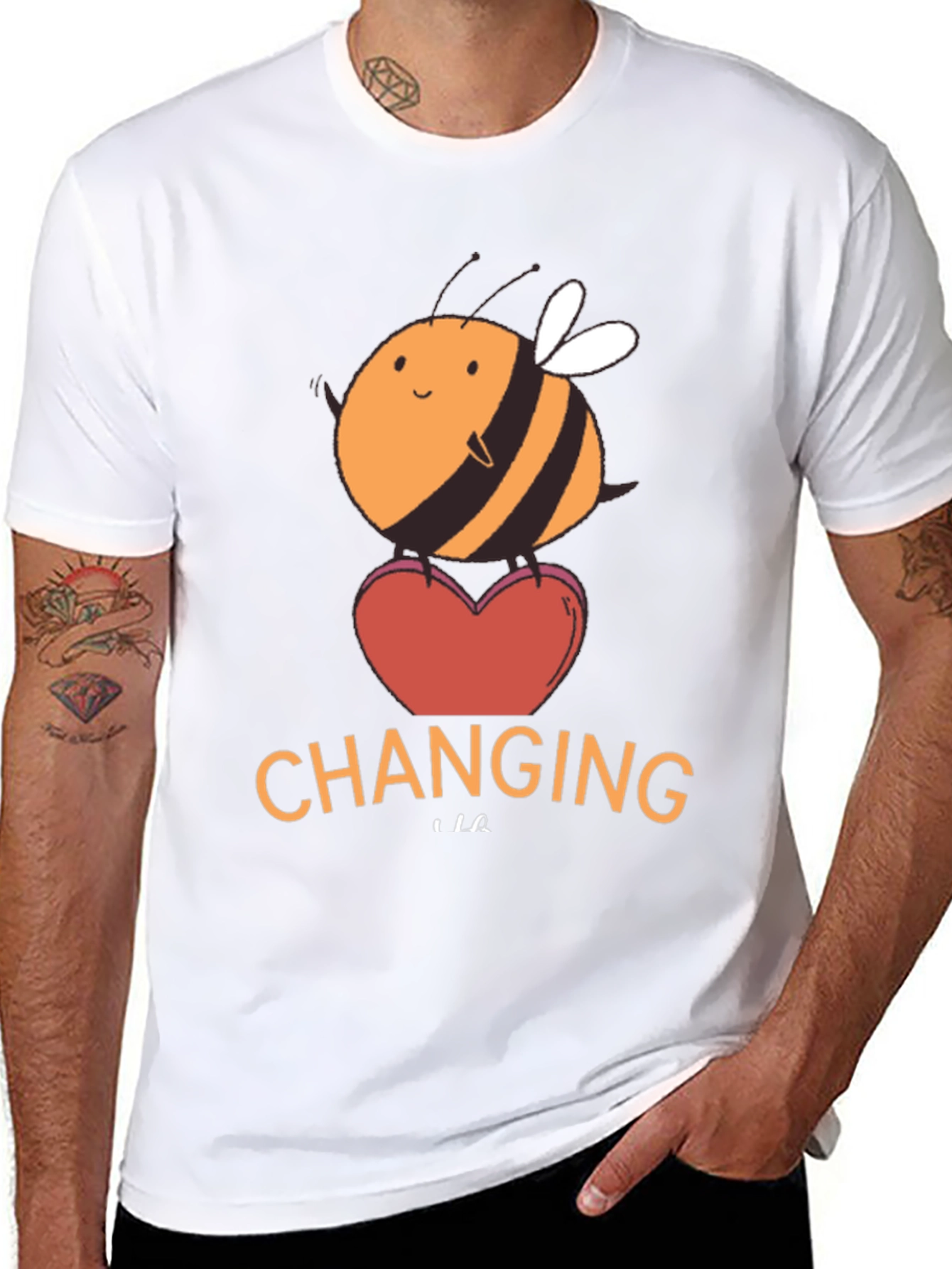 Cute Bee Changing Graphic T-Shirt
