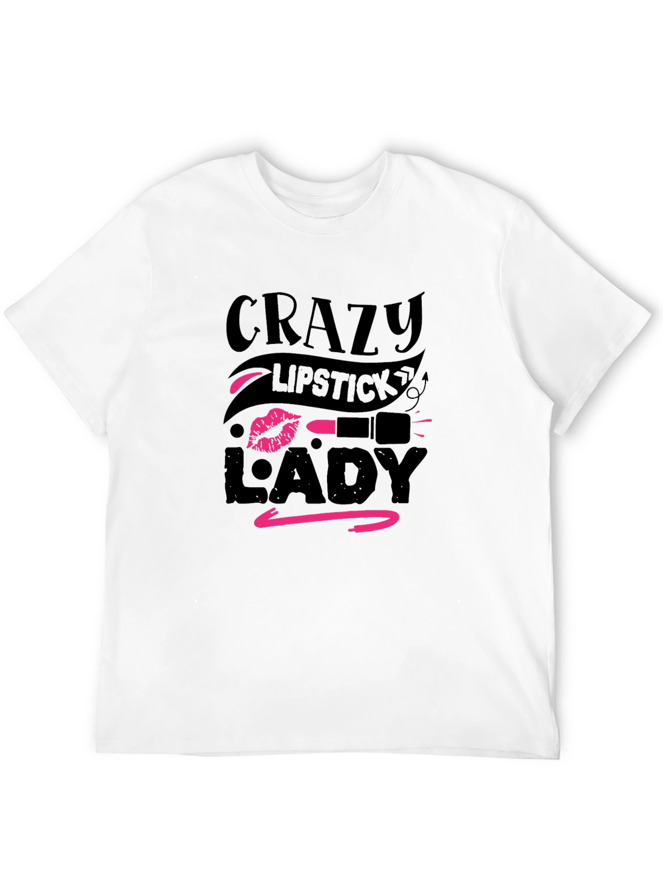Crazy Lipstick Lady Graphic Tee - Black