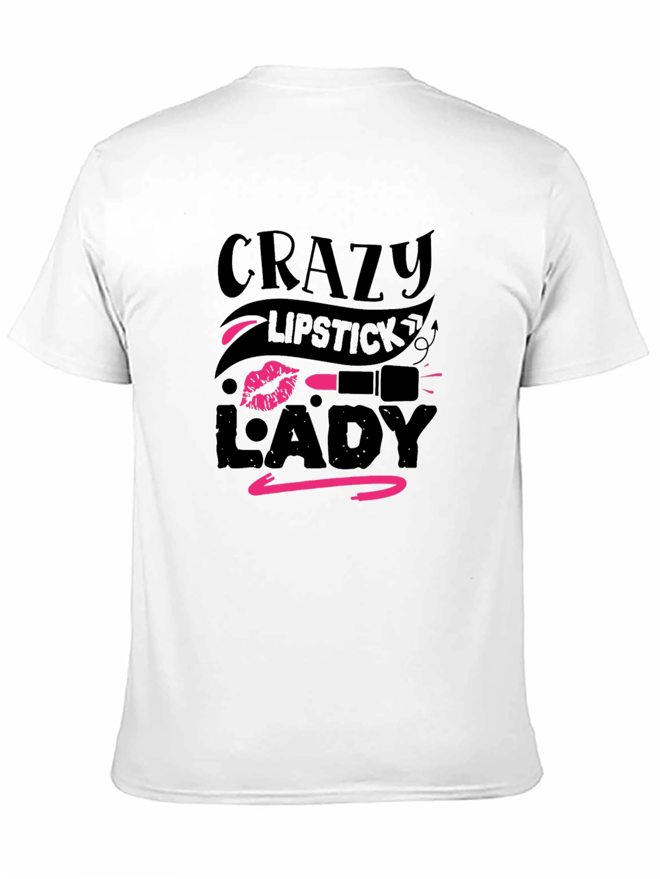 Crazy Lipstick Lady Graphic Tee - Black
