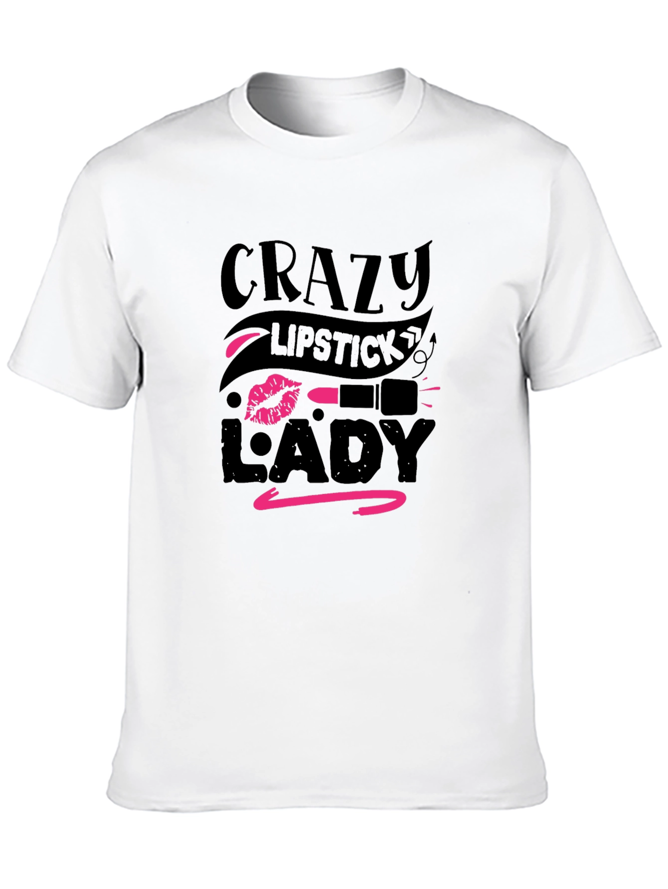 Crazy Lipstick Lady Graphic Tee - Black