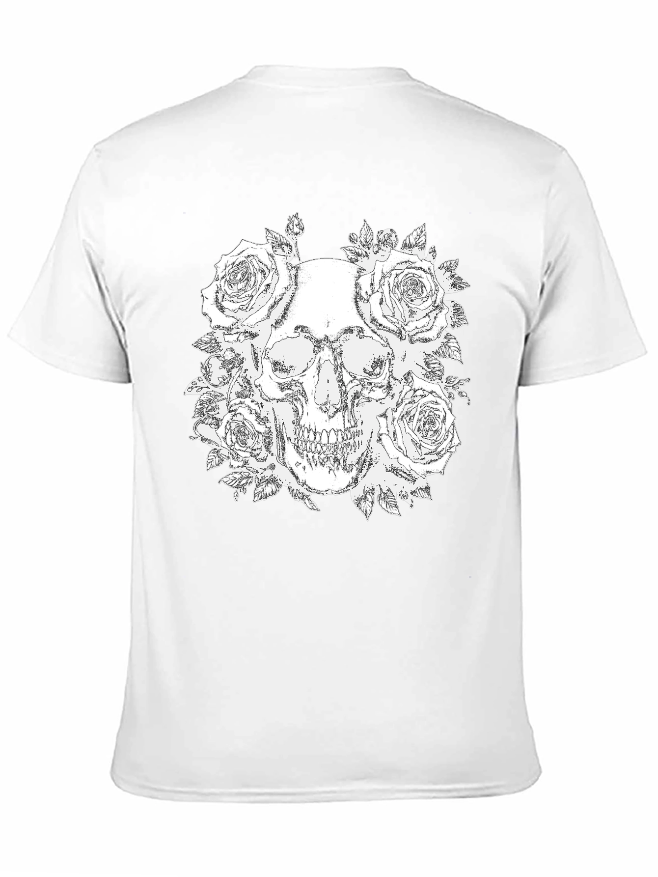 Skull and Roses Graphic Tee - Black