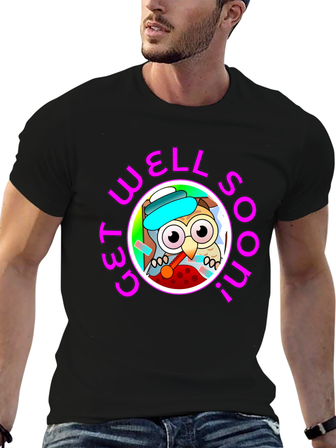 Get Well Soon Owl Graphic T-Shirt