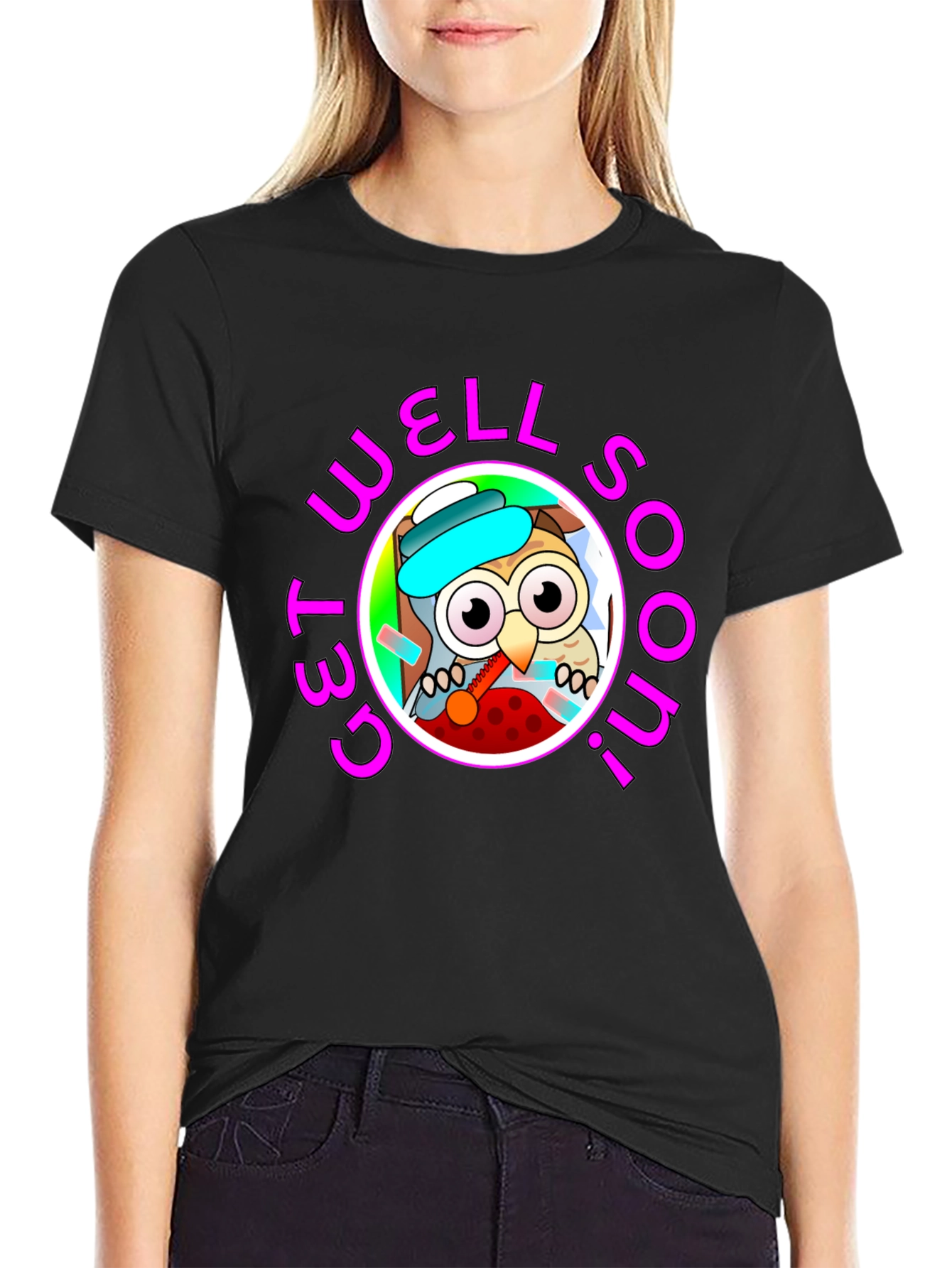 Get Well Soon Owl Graphic T-Shirt