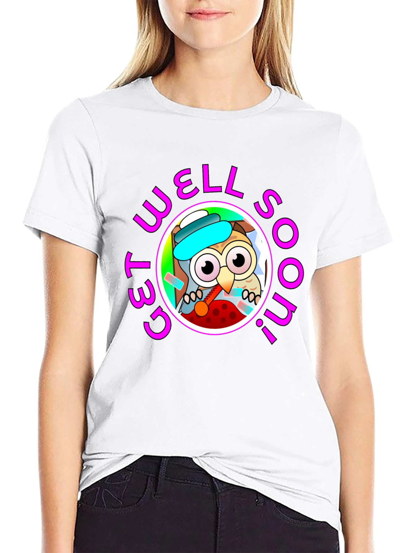 Get Well Soon Owl Graphic T-Shirt