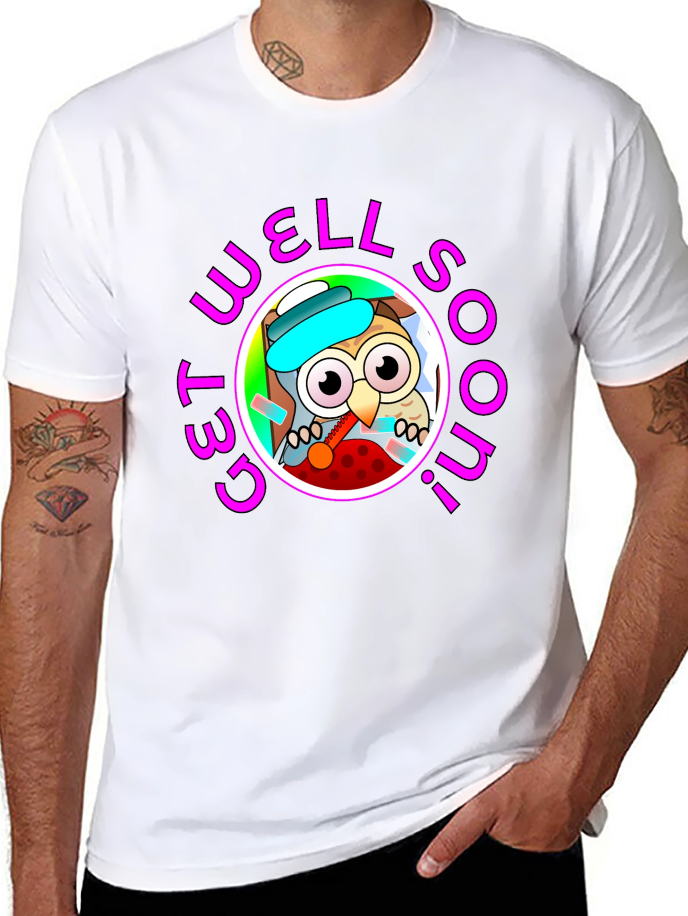Get Well Soon Owl Graphic T-Shirt