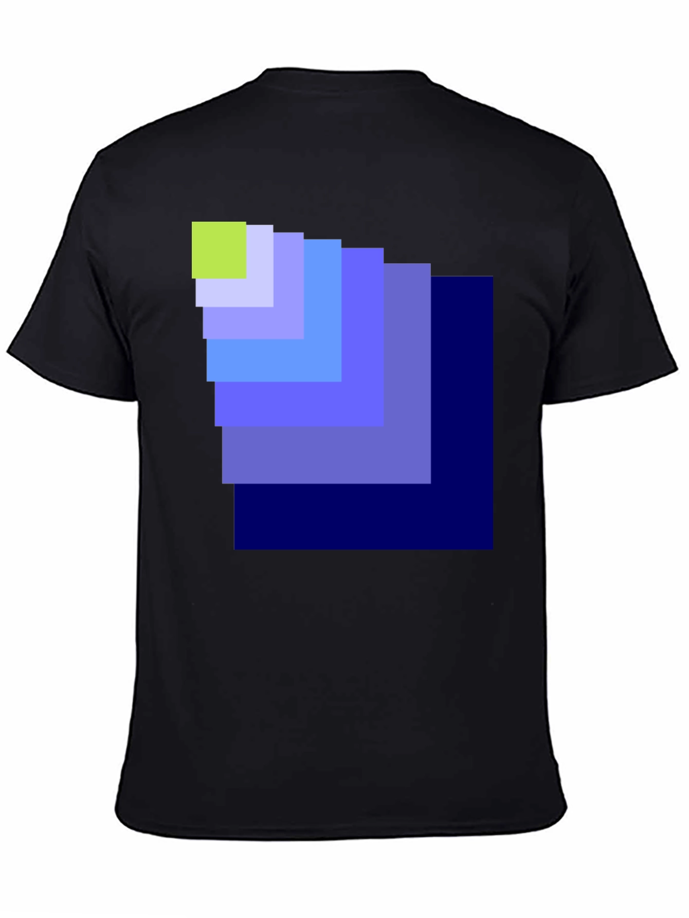 Geometric Square Pattern Black T-Shirt
