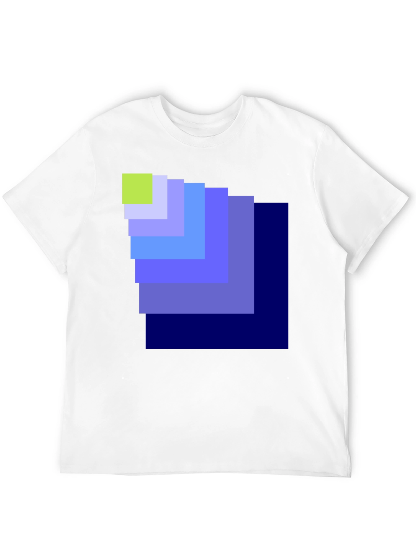 Geometric Square Pattern Black T-Shirt