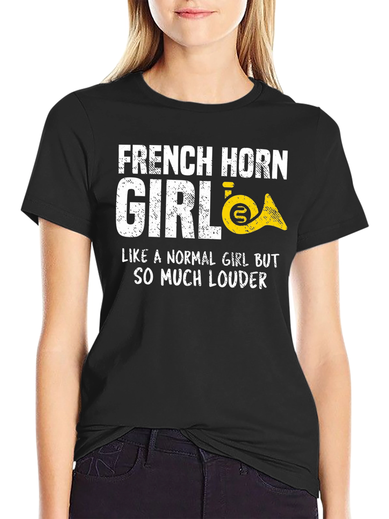 French Horn Girl T-Shirt - Loud & Proud!