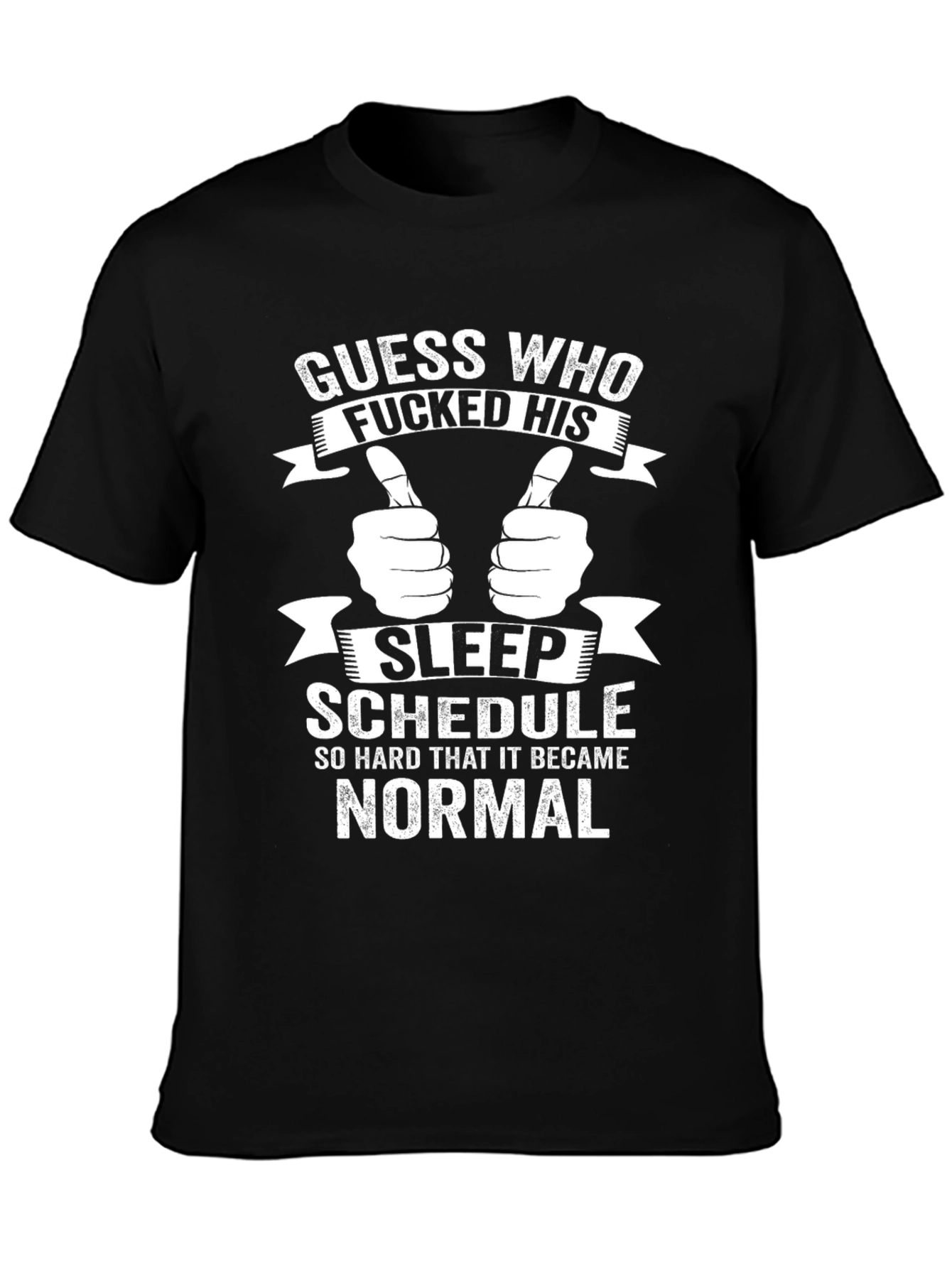 Funny Sleep Schedule Graphic Tee - Black