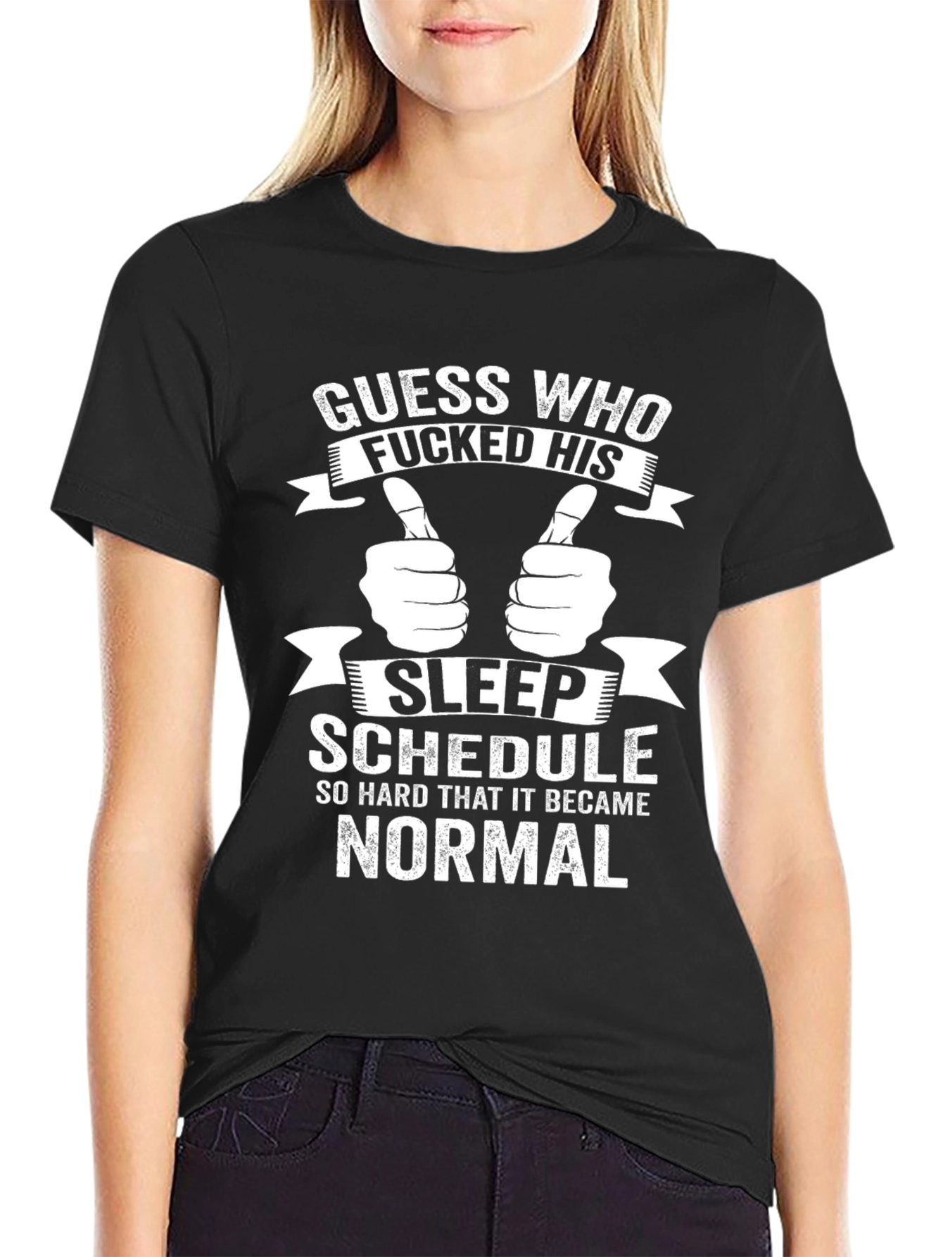Funny Sleep Schedule Graphic Tee - Black