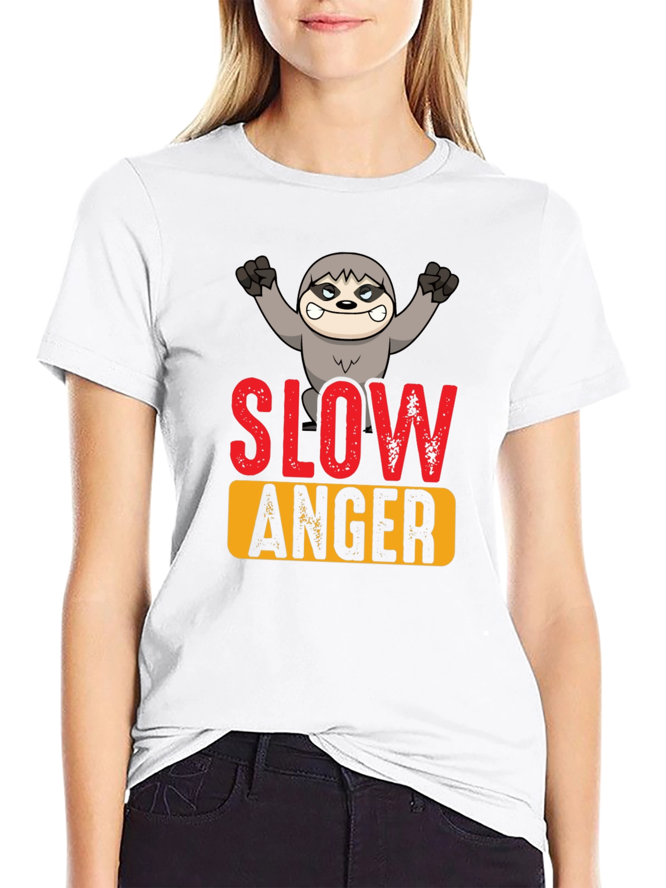 Slow Anger Sloth Graphic Tee - Funny Animal T-Shirt