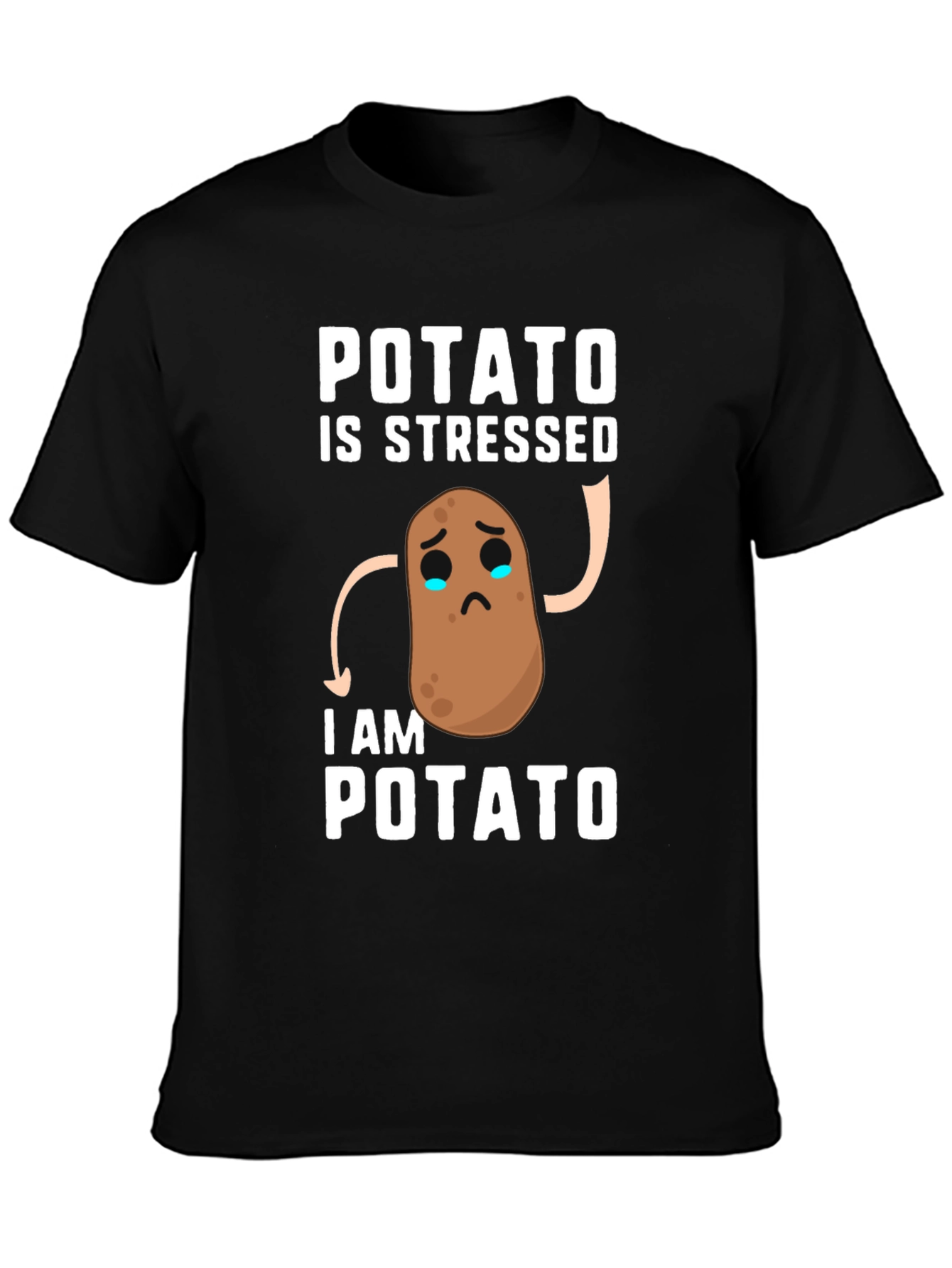 Stressed Potato Graphic Tee - Funny Casual T-Shirt