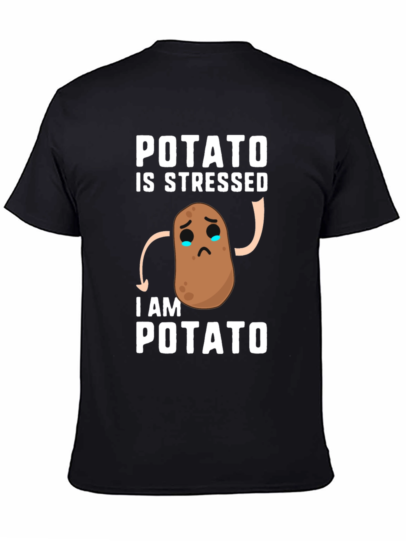 Stressed Potato Graphic Tee - Funny Casual T-Shirt