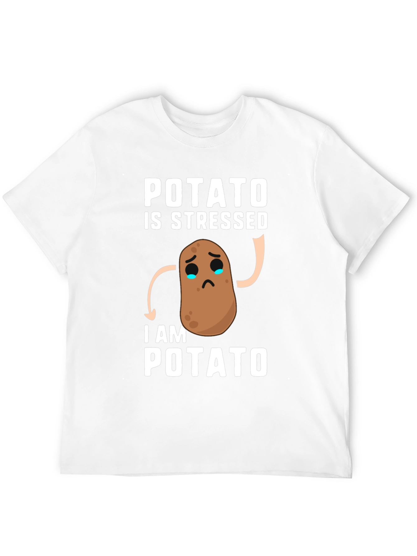 Stressed Potato Graphic Tee - Funny Casual T-Shirt