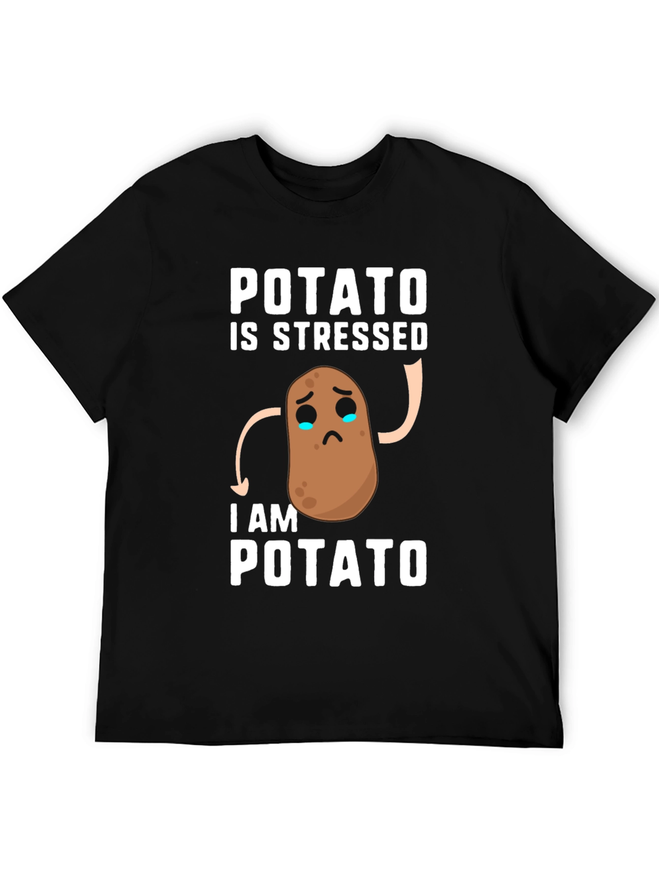 Stressed Potato Graphic Tee - Funny Casual T-Shirt