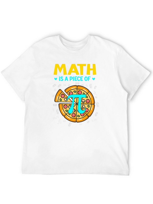 Math is a Piece of Pi Pizza Graphic T-Shirt