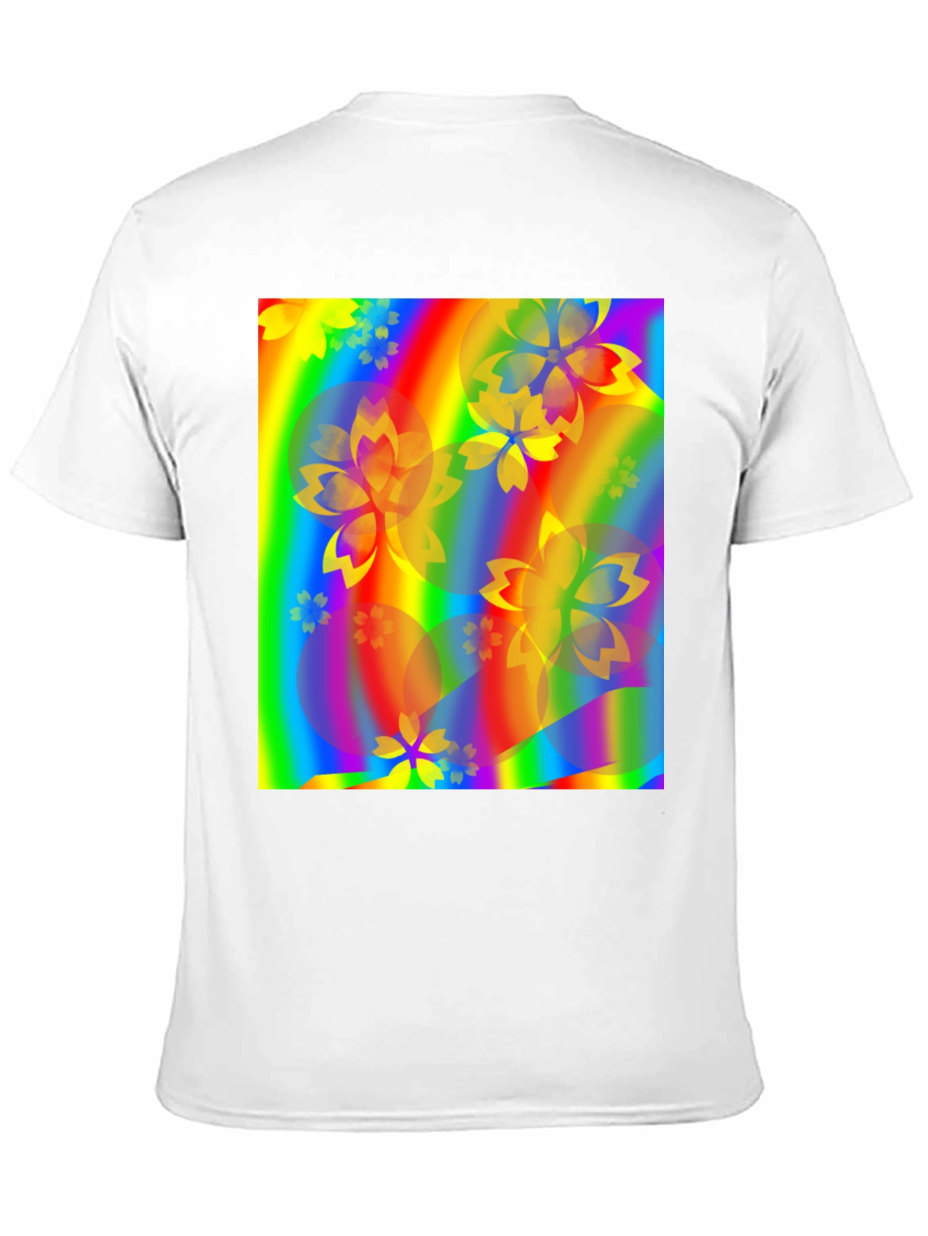 Rainbow Floral Graphic Black T-Shirt