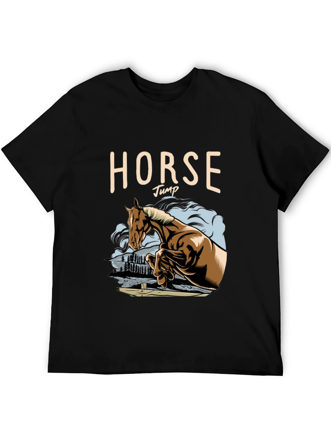 Horse Jump Graphic Tee - Equestrian Style