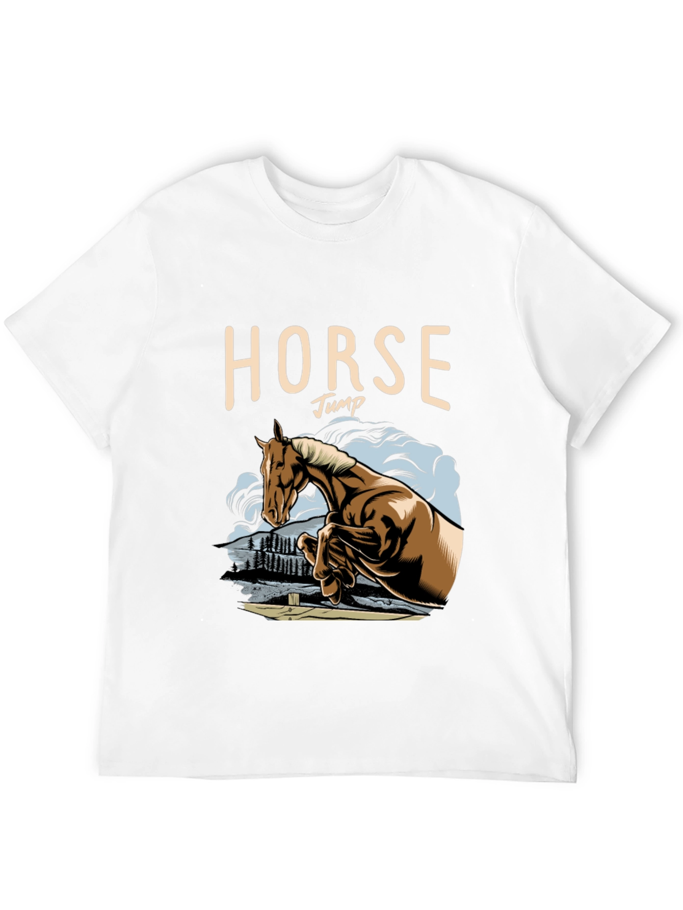 Horse Jump Graphic Tee - Equestrian Style