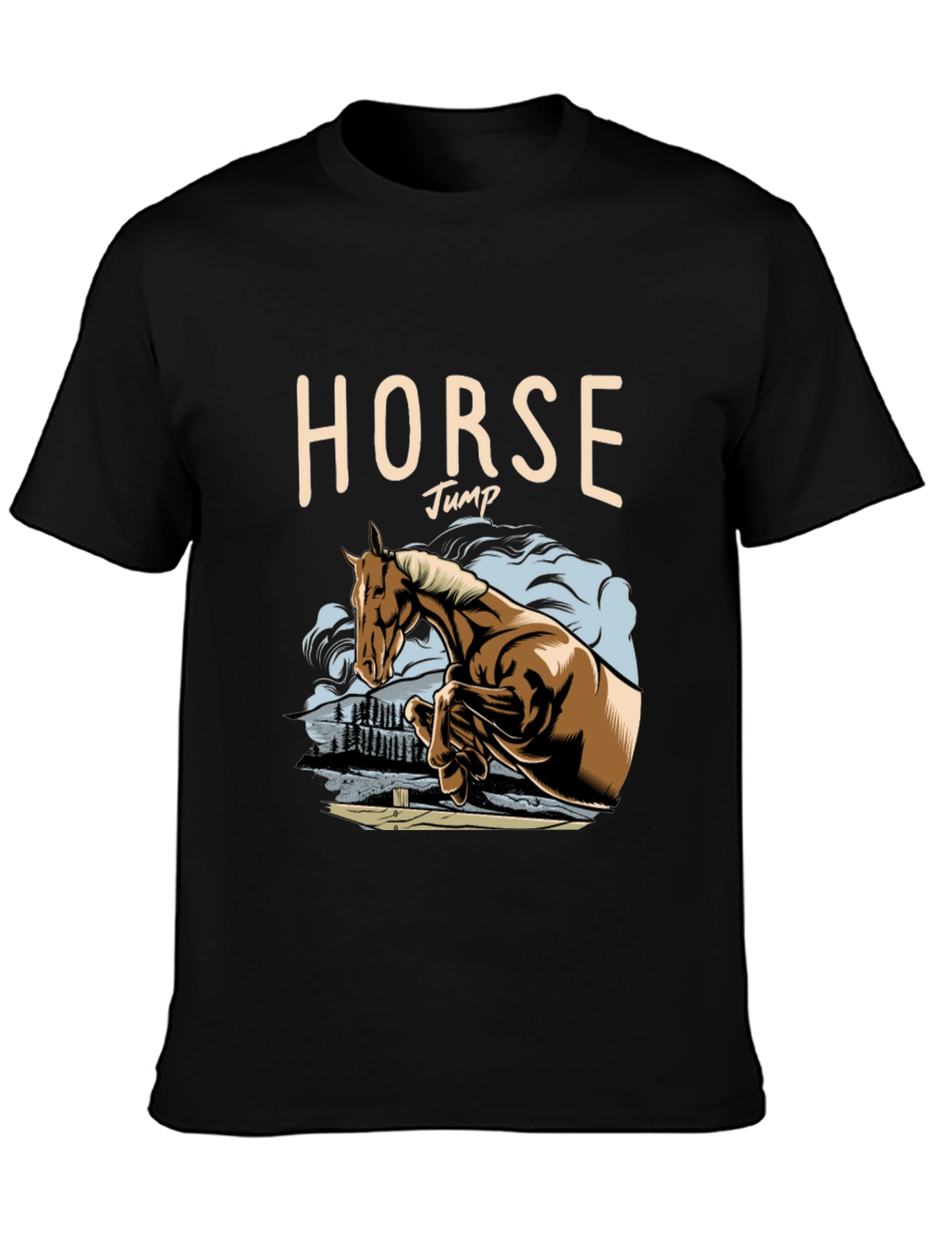 Horse Jump Graphic Tee - Equestrian Style