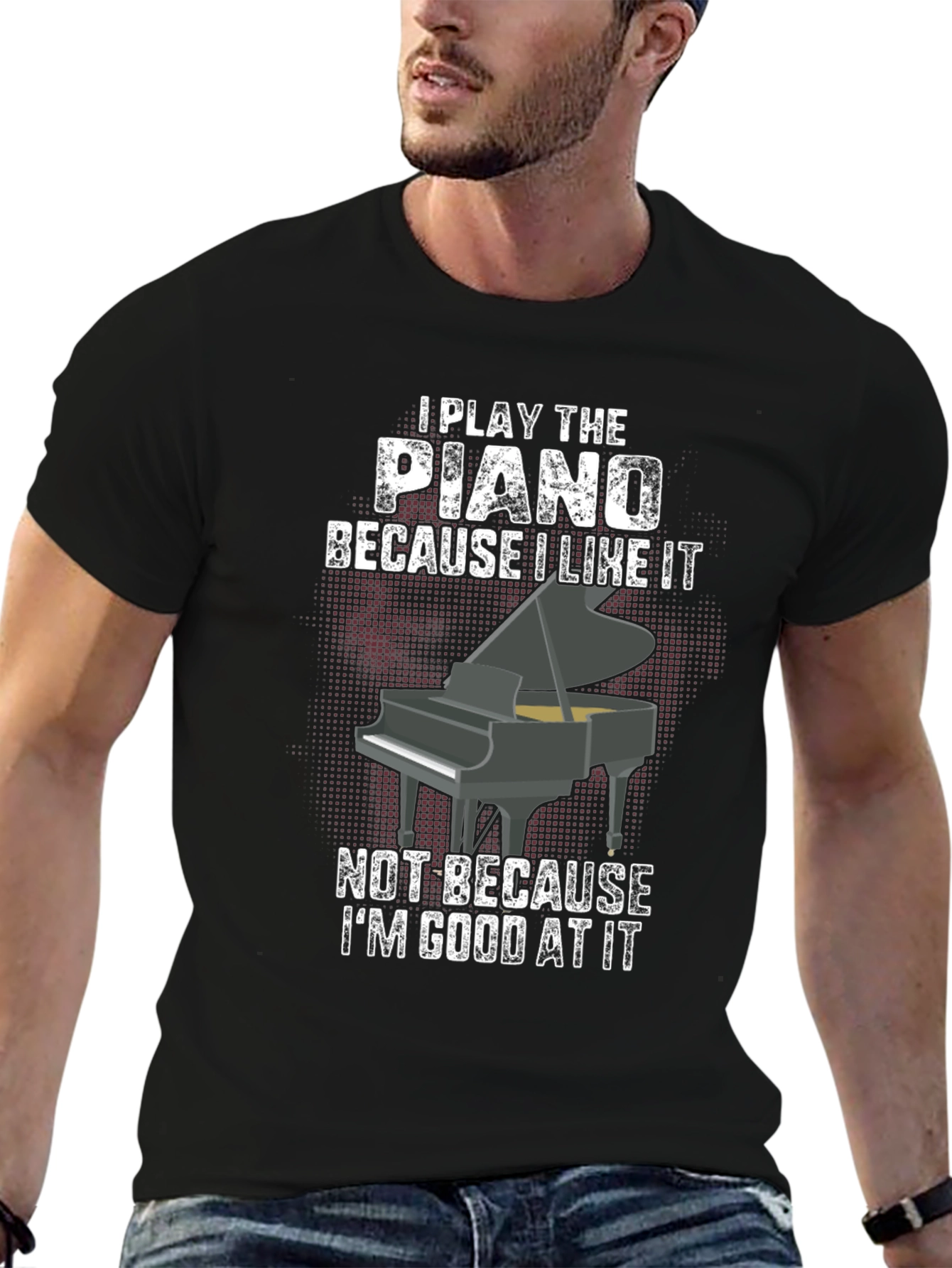 Piano Player Black Graphic Tee