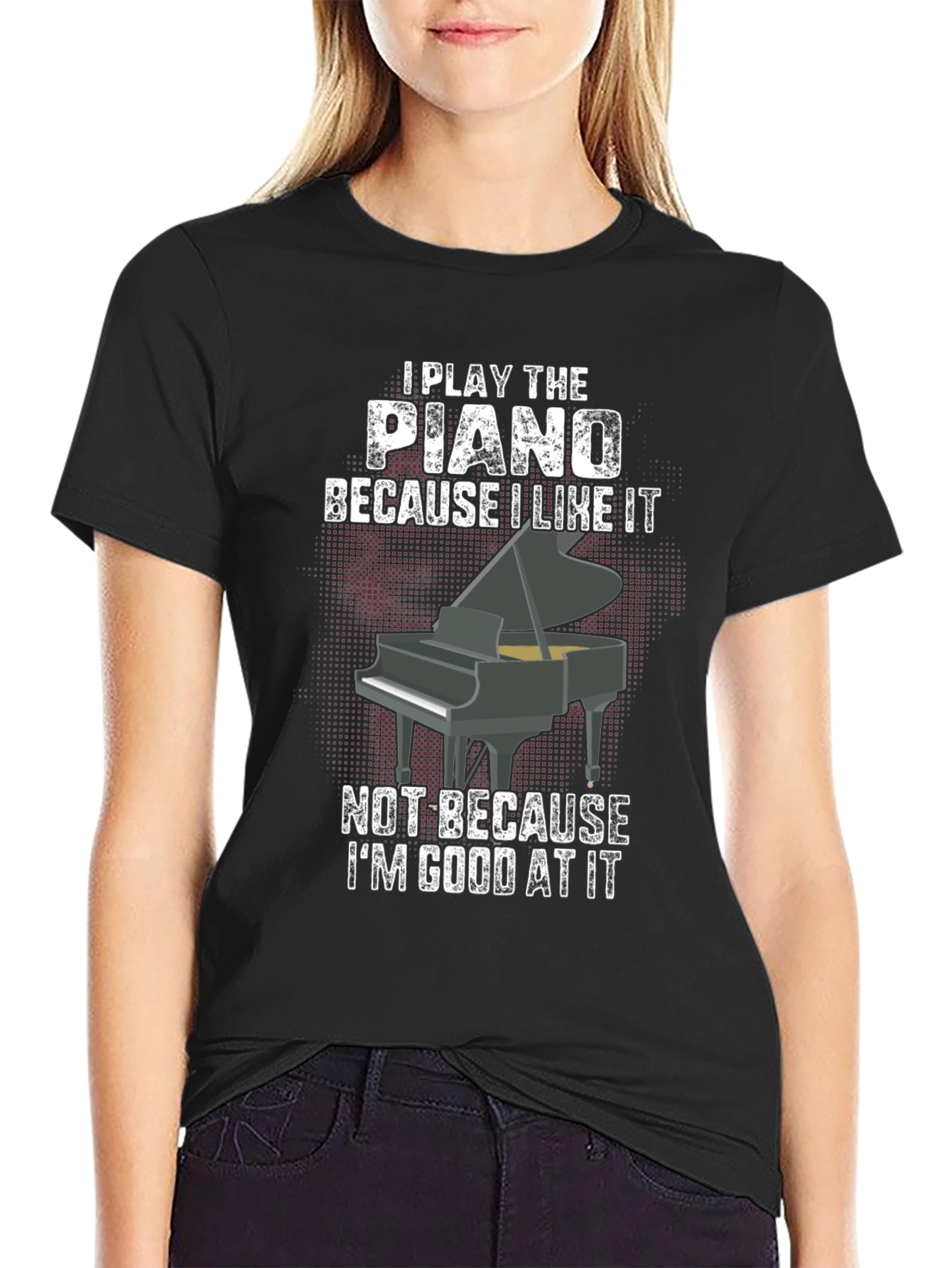 Piano Player Black Graphic Tee