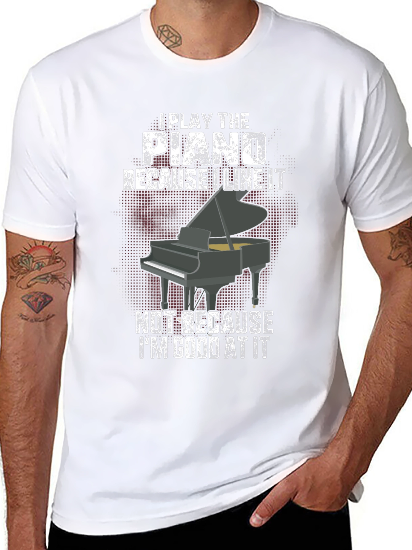 Piano Player Black Graphic Tee