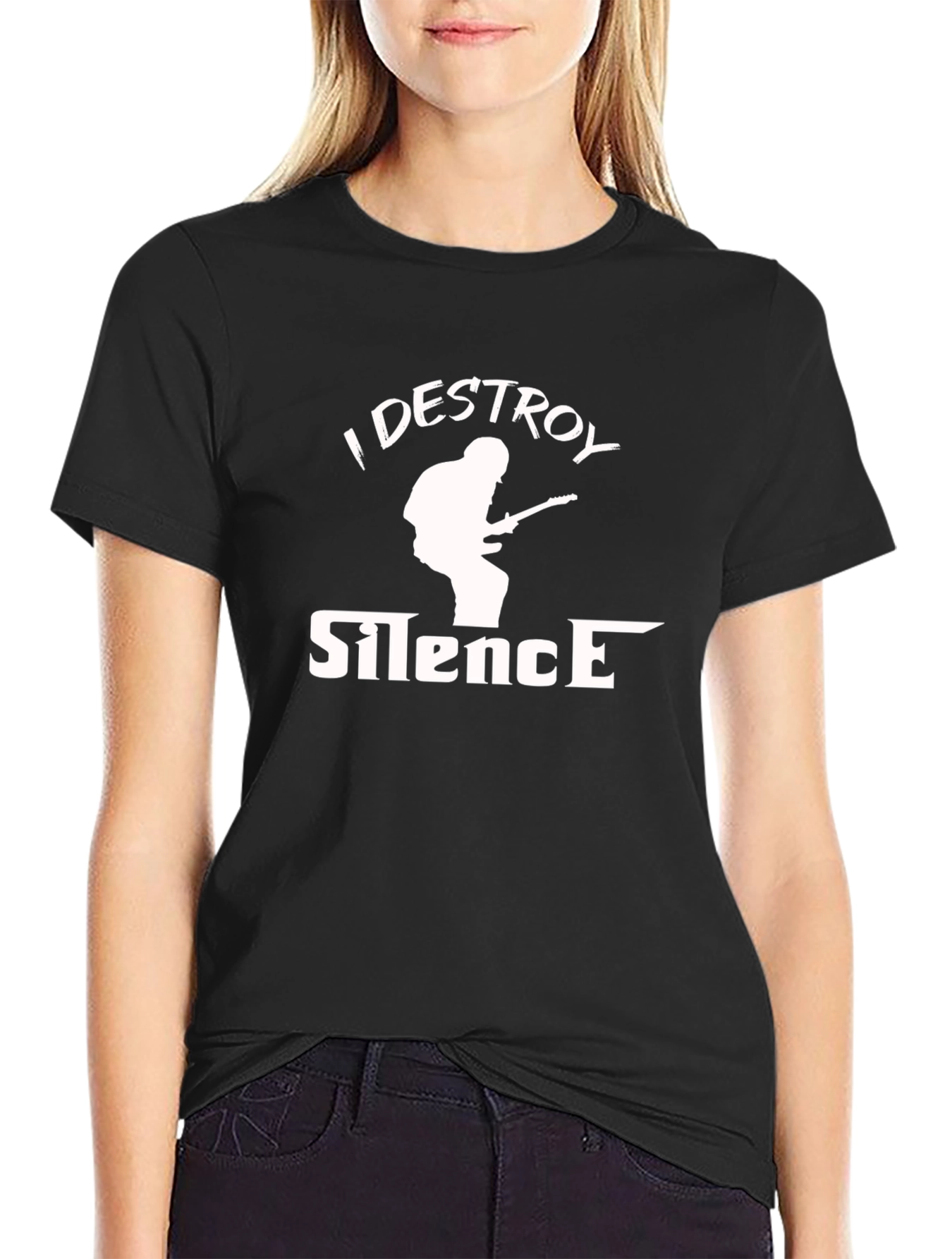 I Destroy Silence Black Graphic Tee