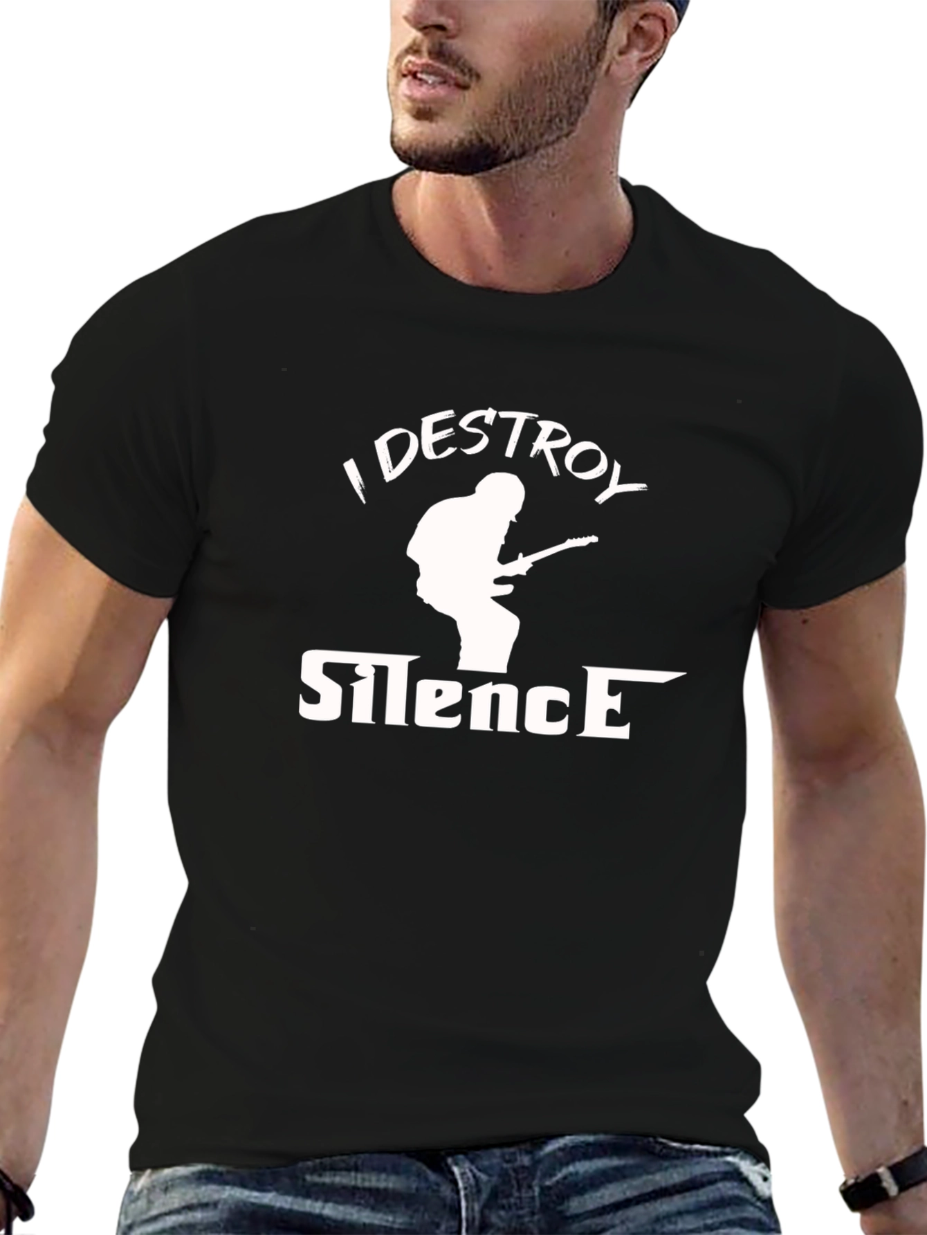 I Destroy Silence Black Graphic Tee