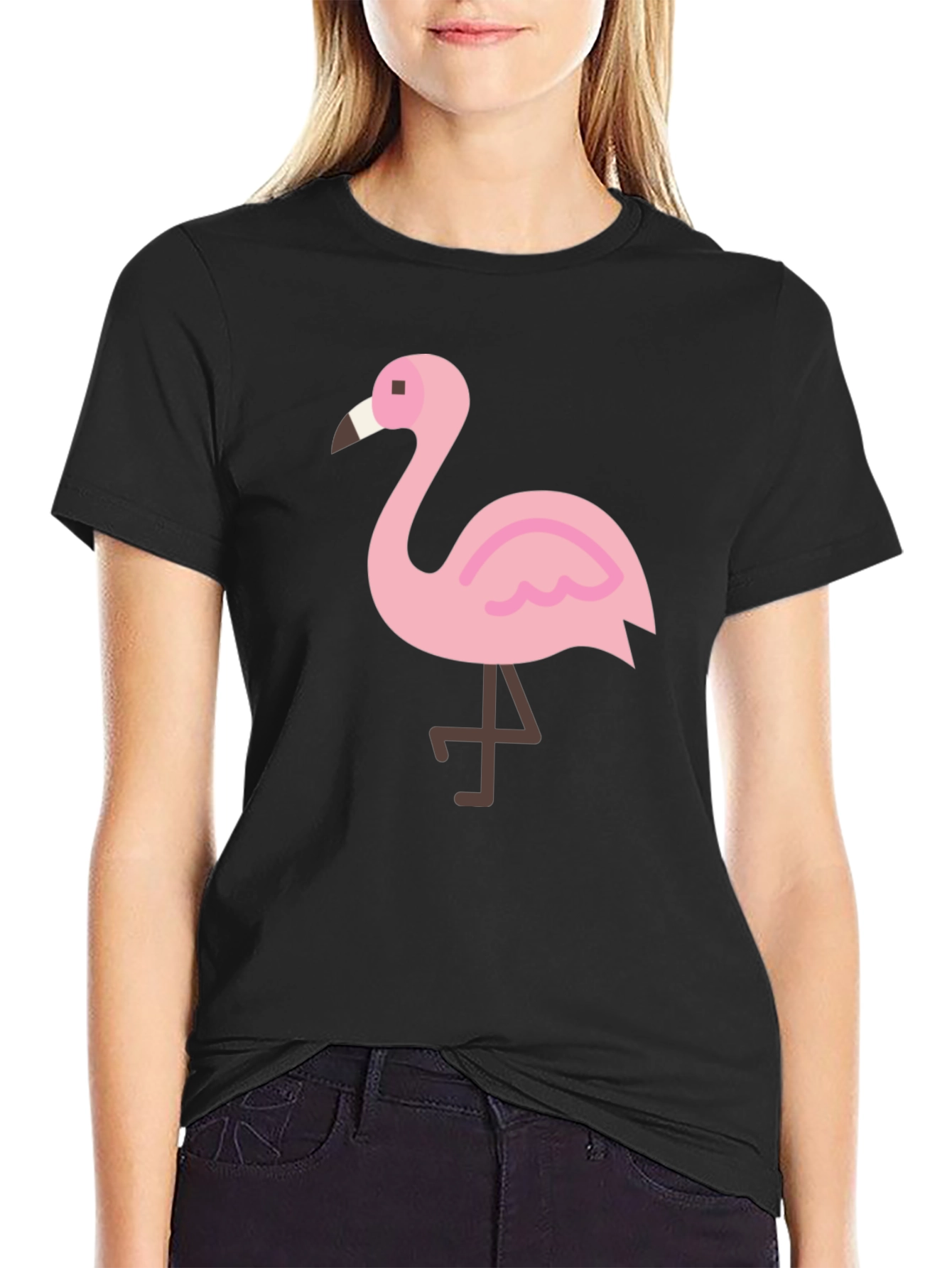 Black Flamingo Graphic Tee - Casual Comfort
