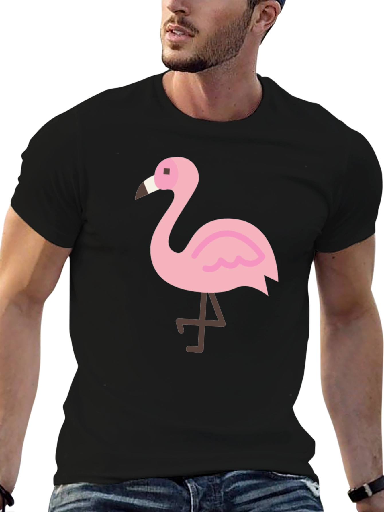 Black Flamingo Graphic Tee - Casual Comfort