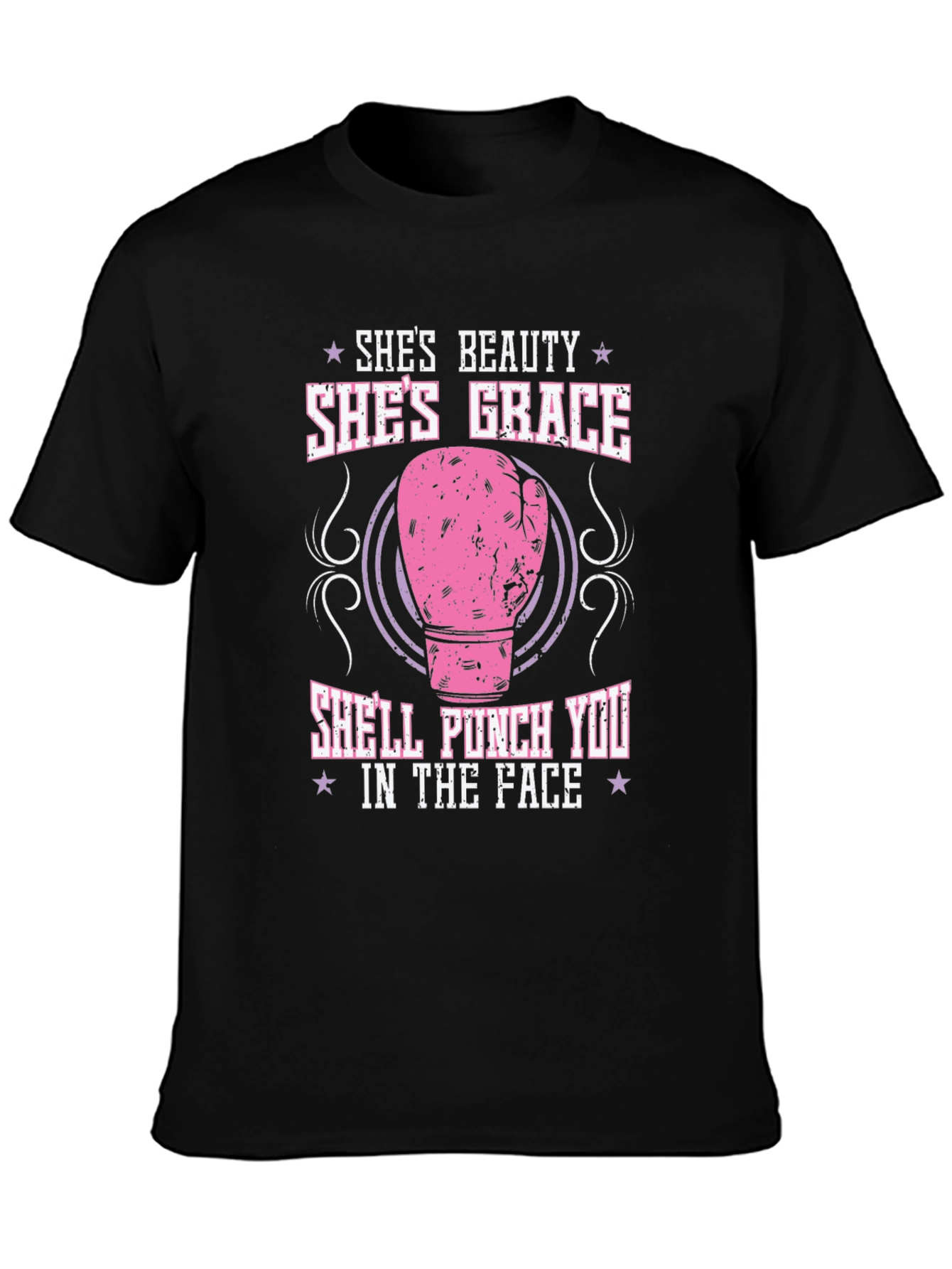 Shes Beauty Shes Grace T-Shirt: Funny Boxing Glove Tee