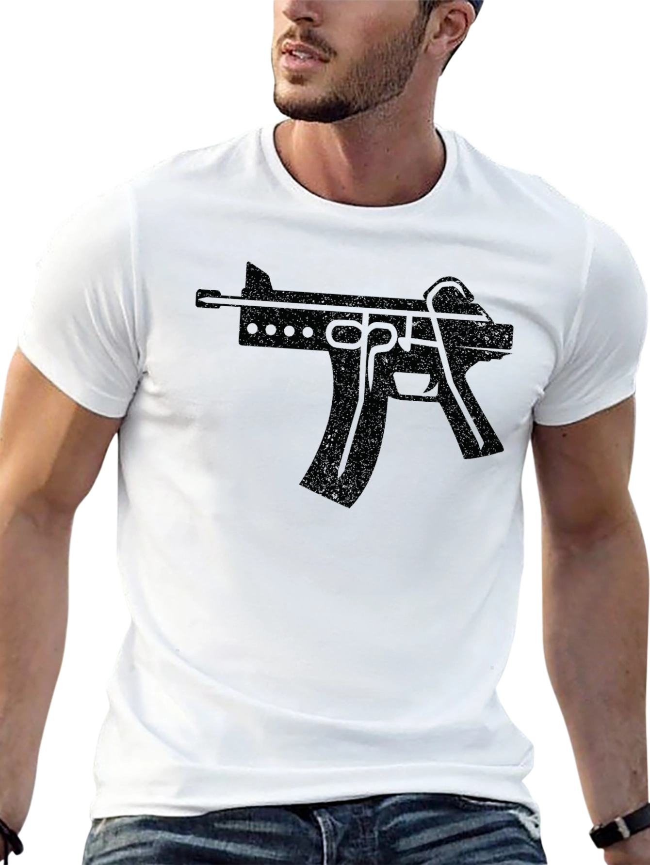Black Gun Graphic T-Shirt - Edgy Streetwear