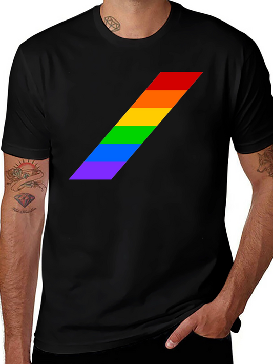 Pride Stripe Tee - Black LGBTQ+ Shirt