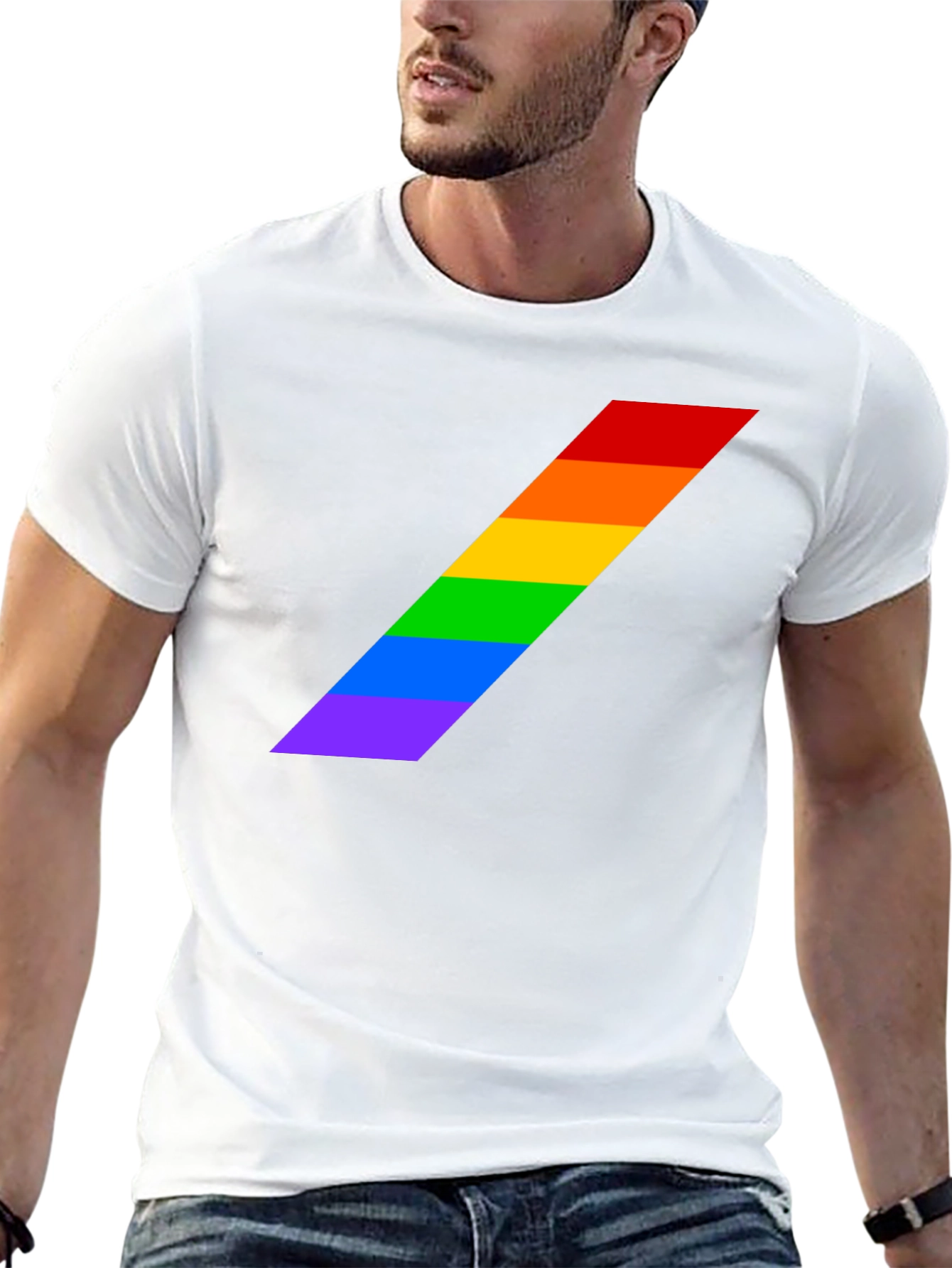 Pride Stripe Tee - Black LGBTQ+ Shirt