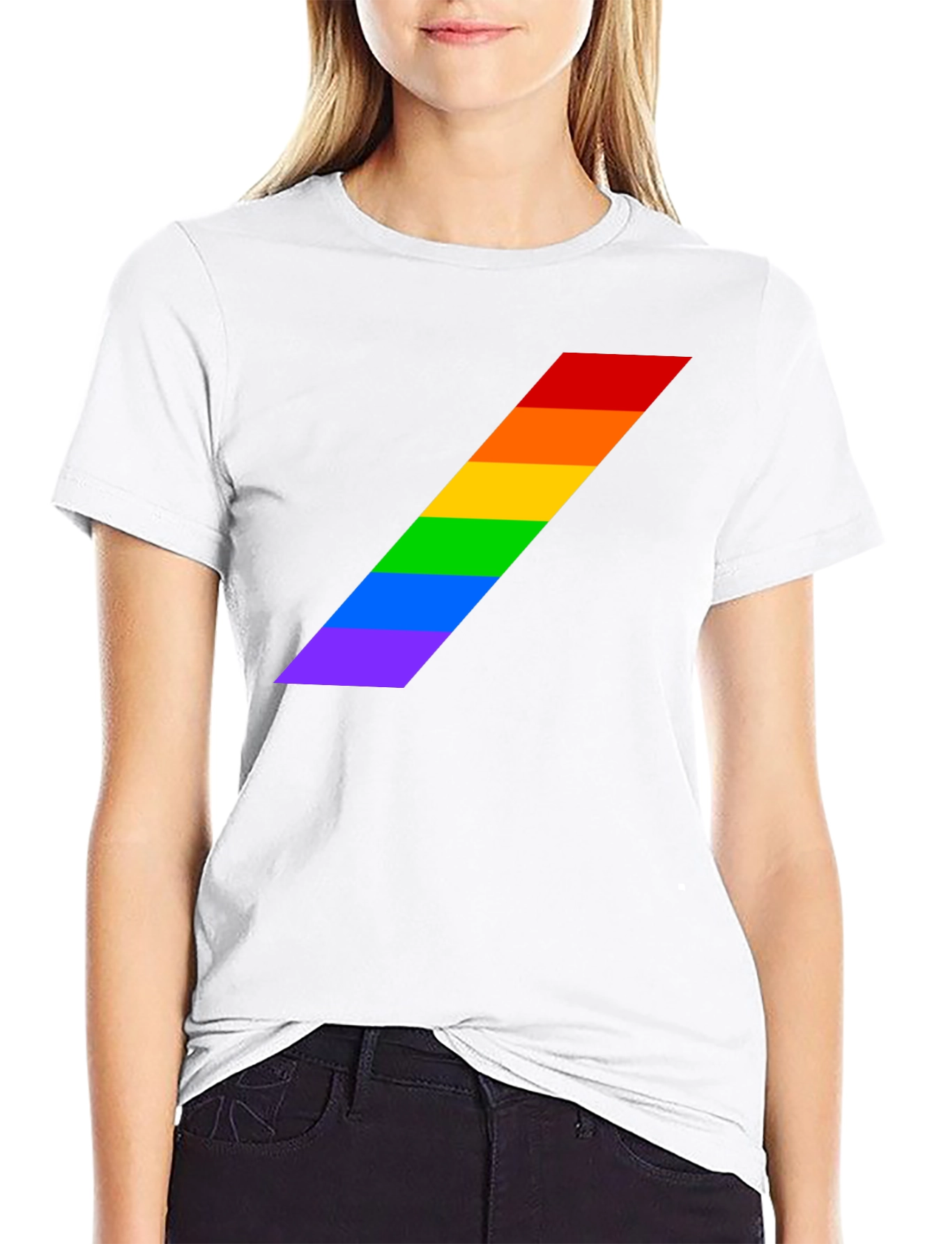 Pride Stripe Tee - Black LGBTQ+ Shirt