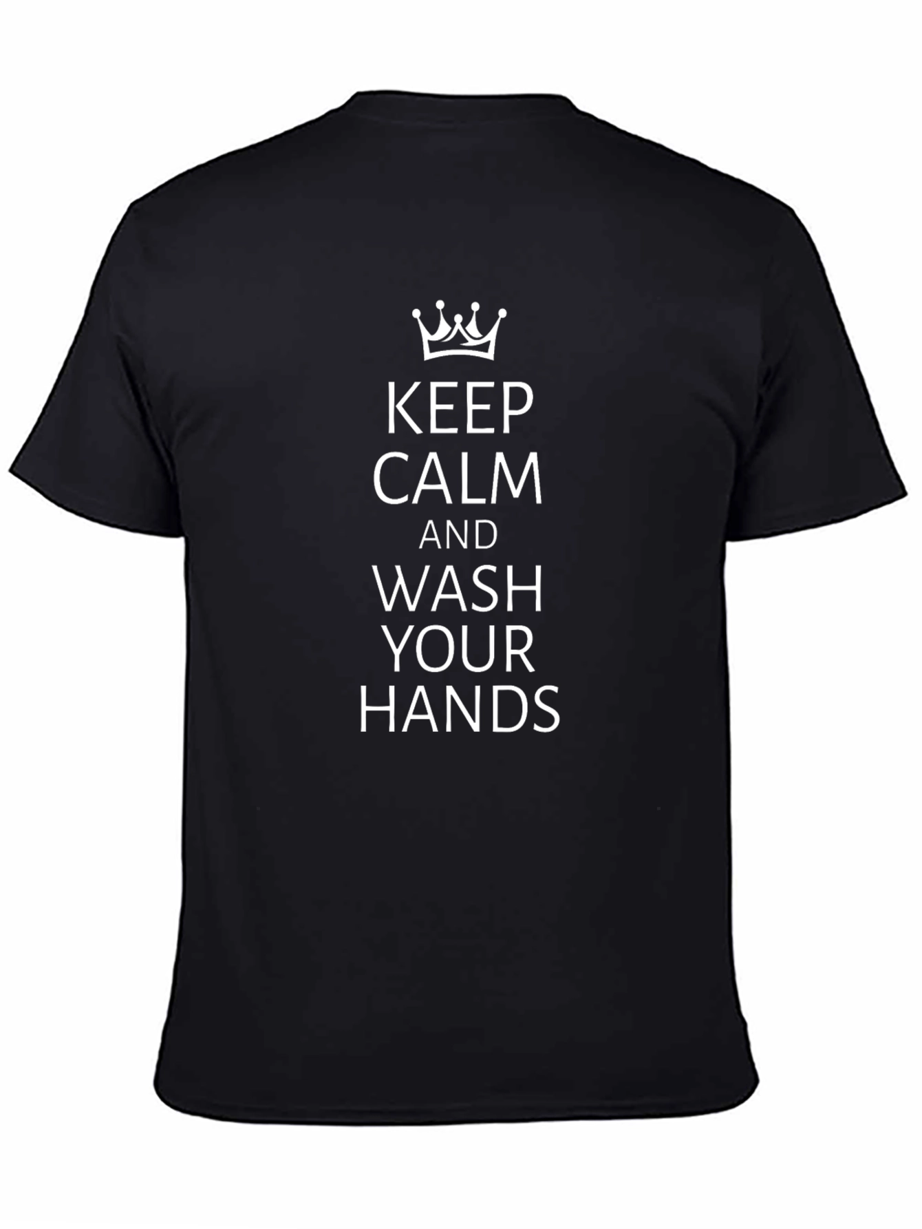 Keep Calm Wash Hands Graphic T-Shirt - Black